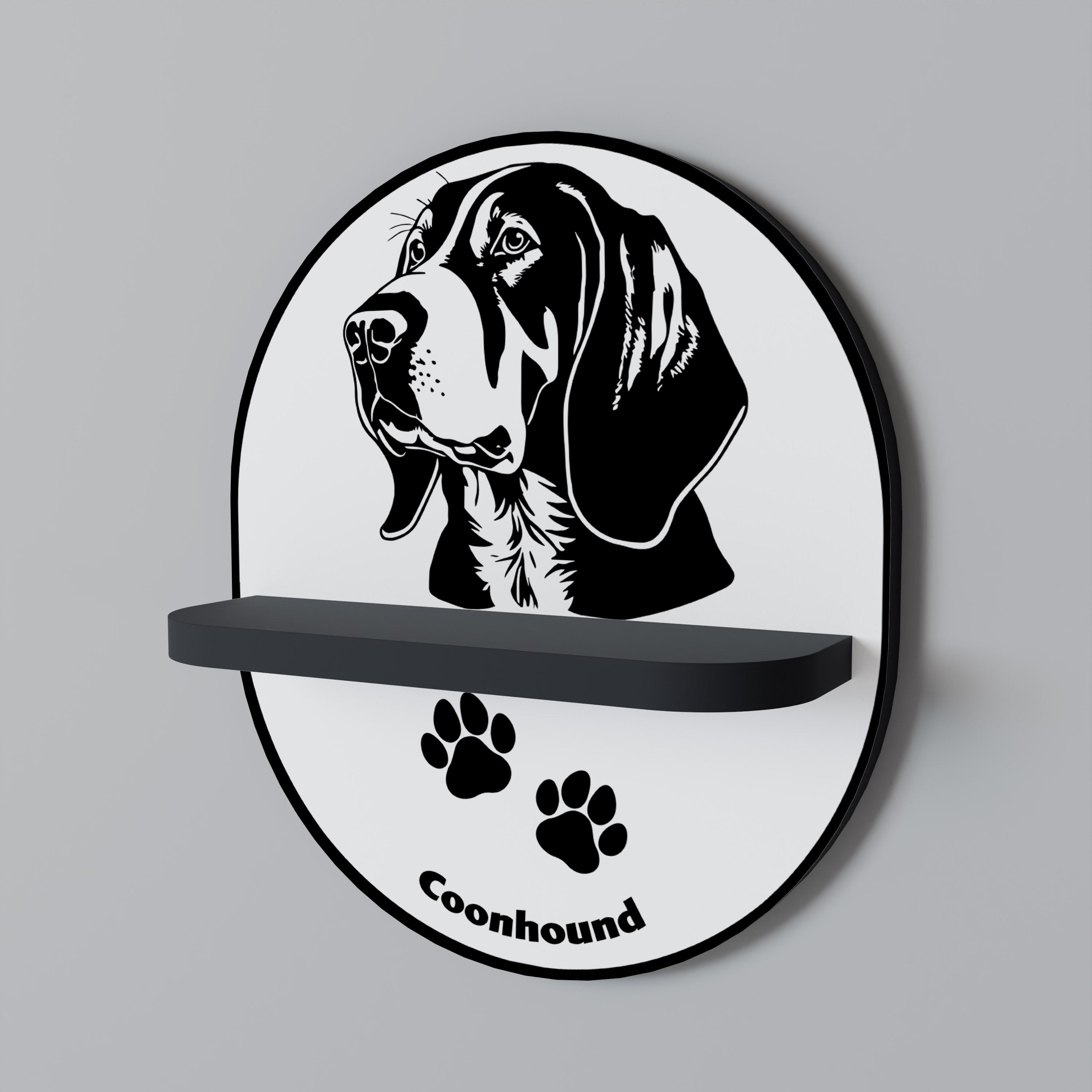 COONHOUND DOG Decorative Art Shelf