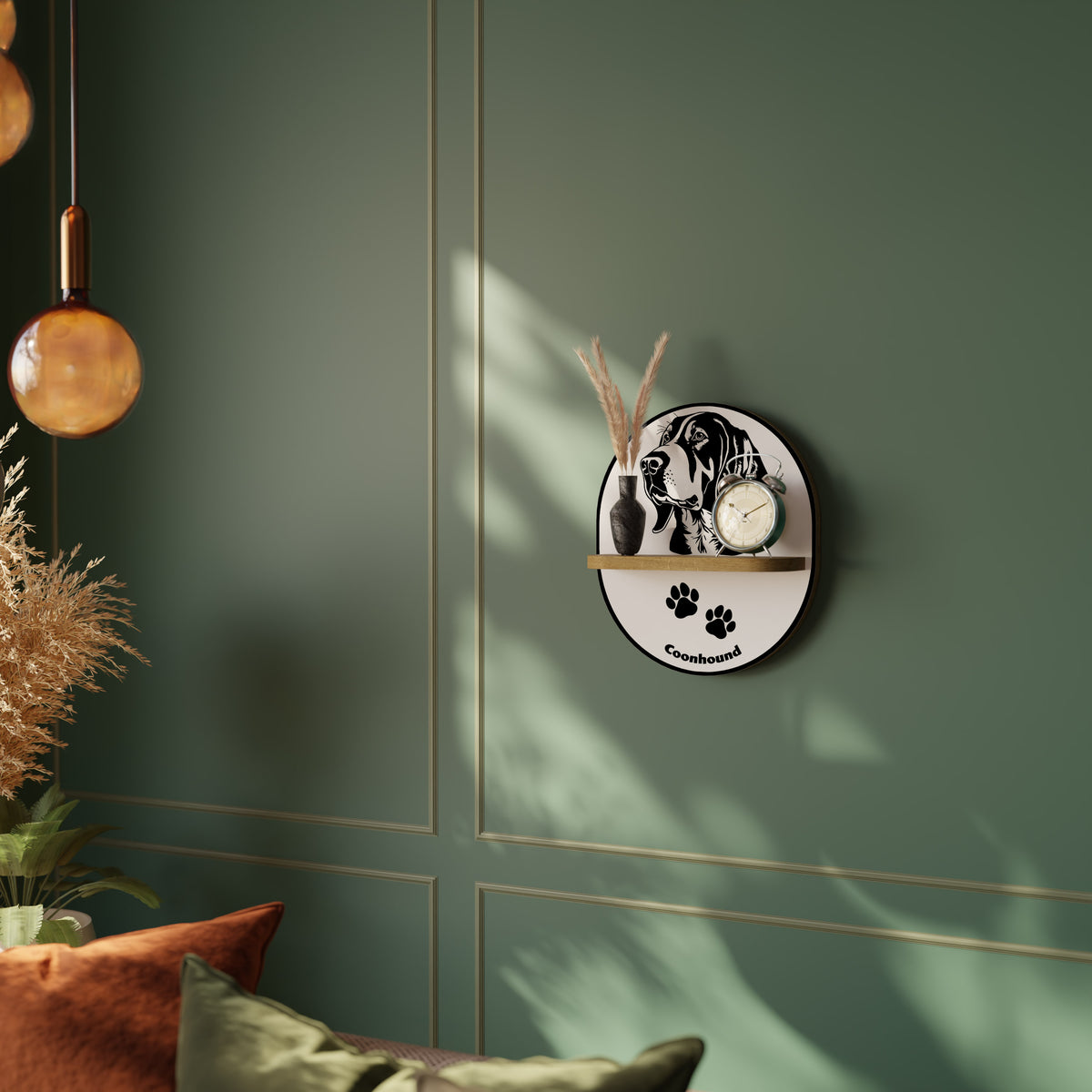 COONHOUND DOG Decorative Art Shelf