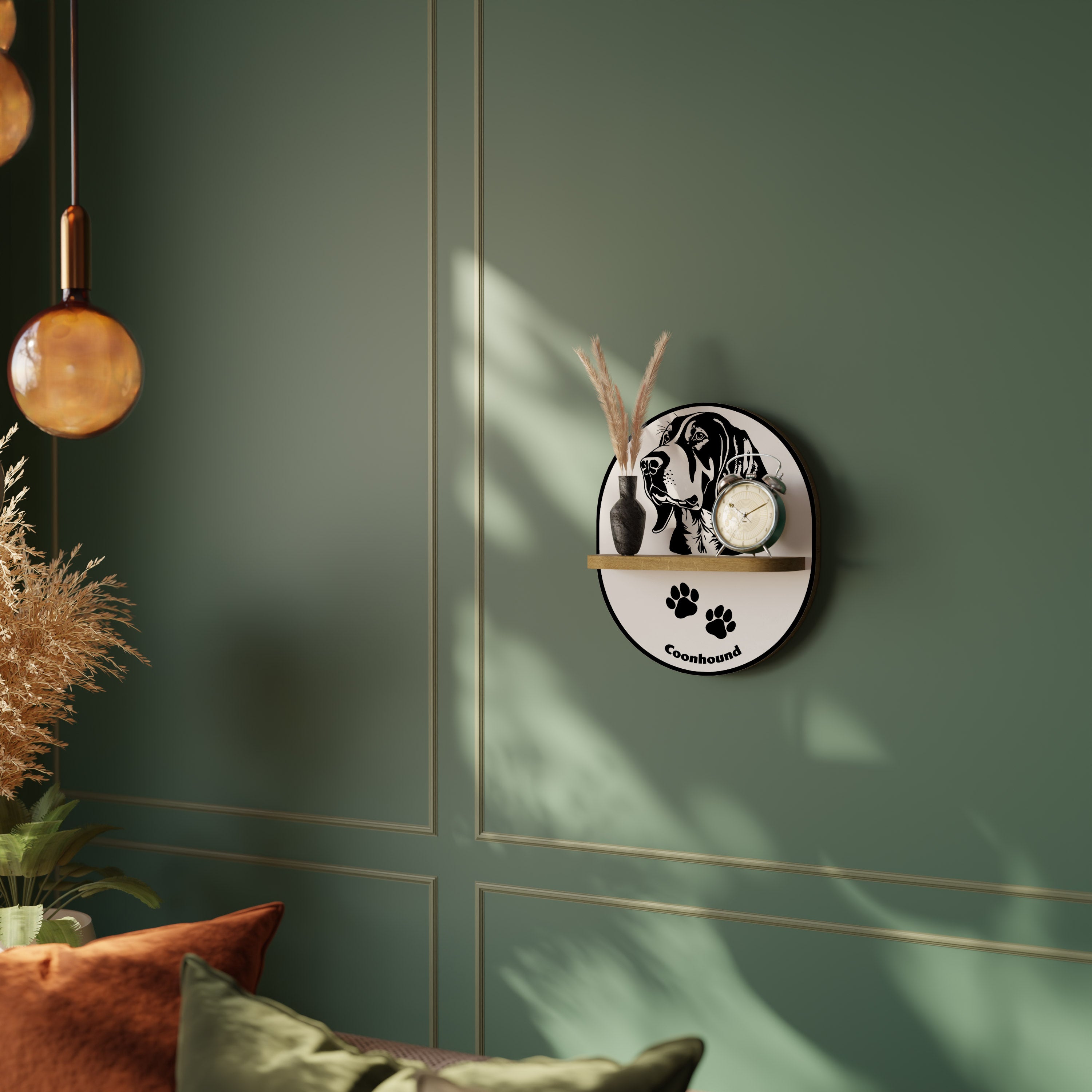 COONHOUND DOG Decorative Art Shelf
