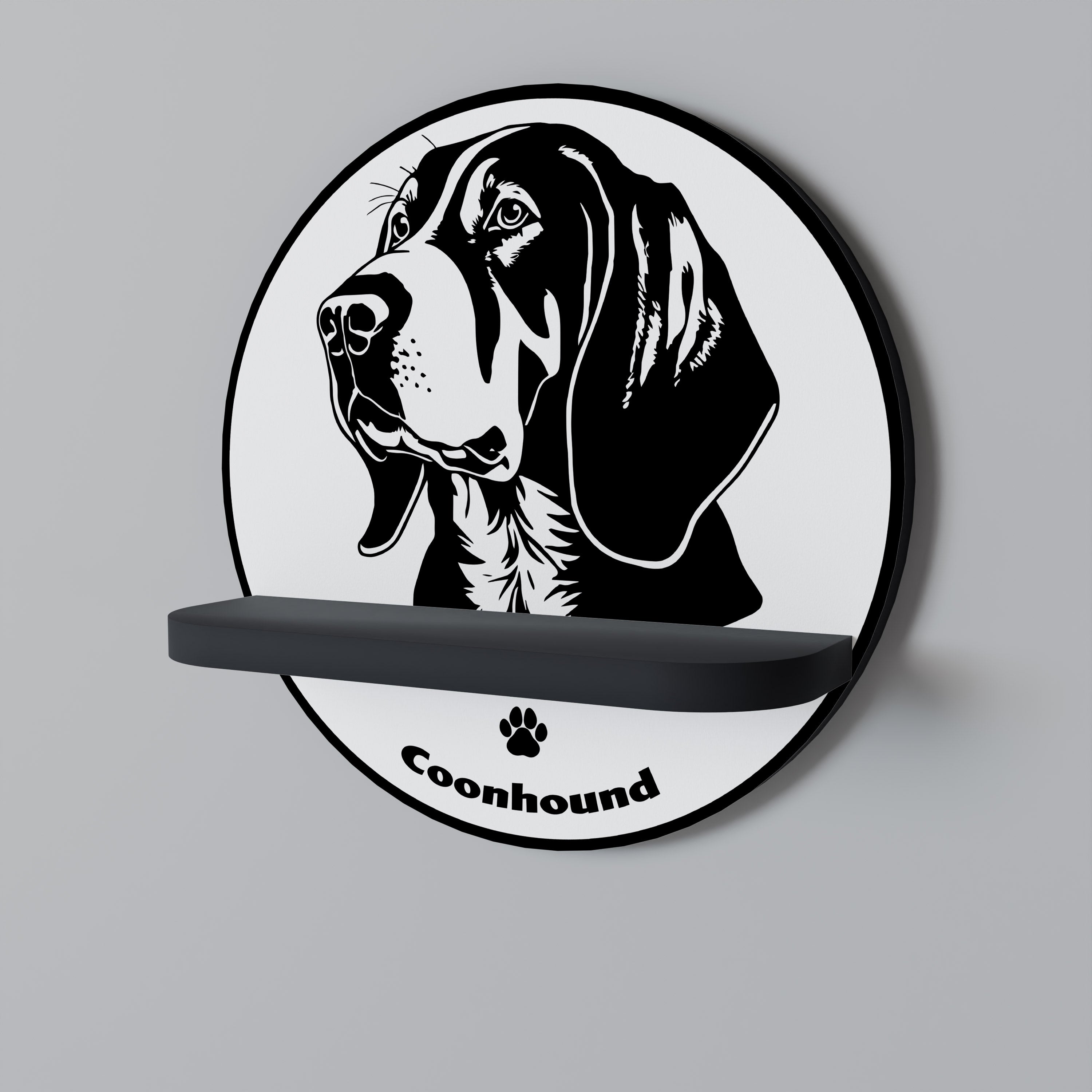 COONHOUND DOG Decorative Art Shelf