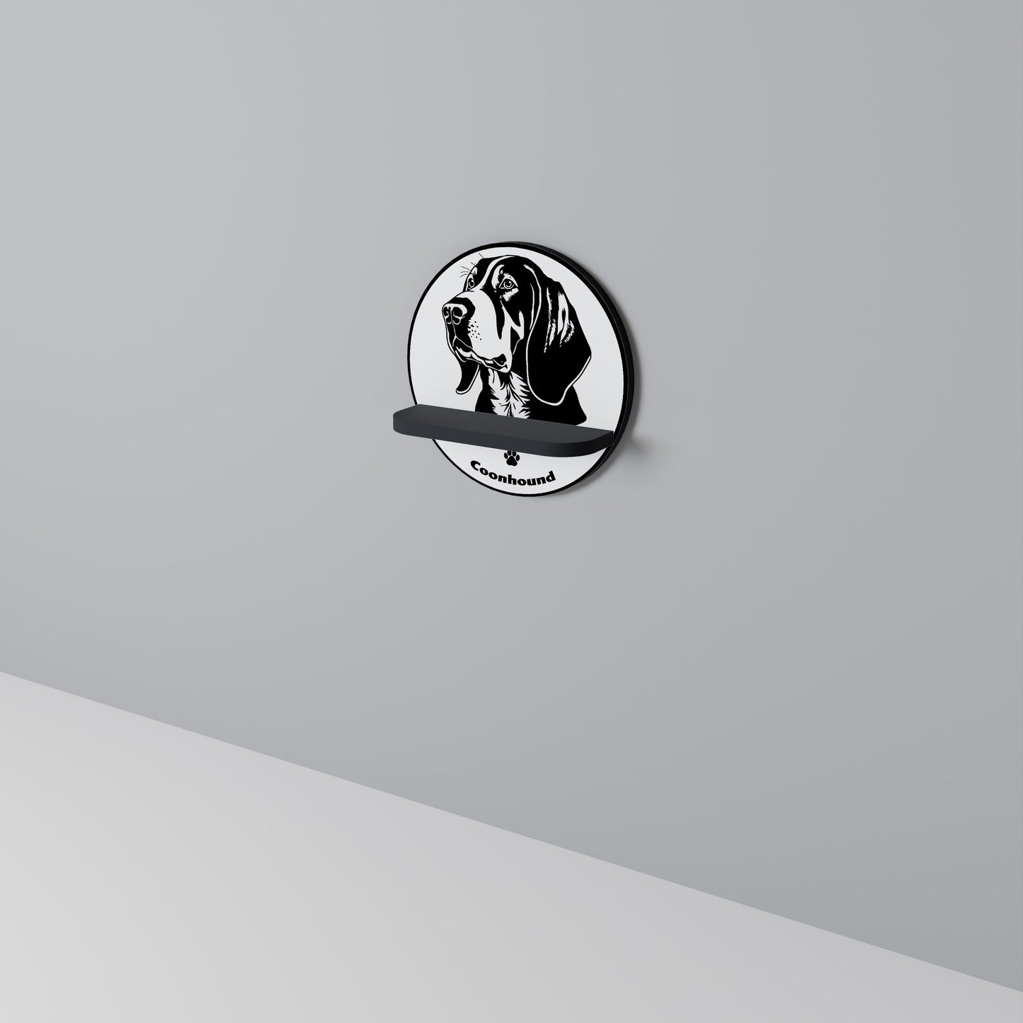 COONHOUND DOG Art Shelf