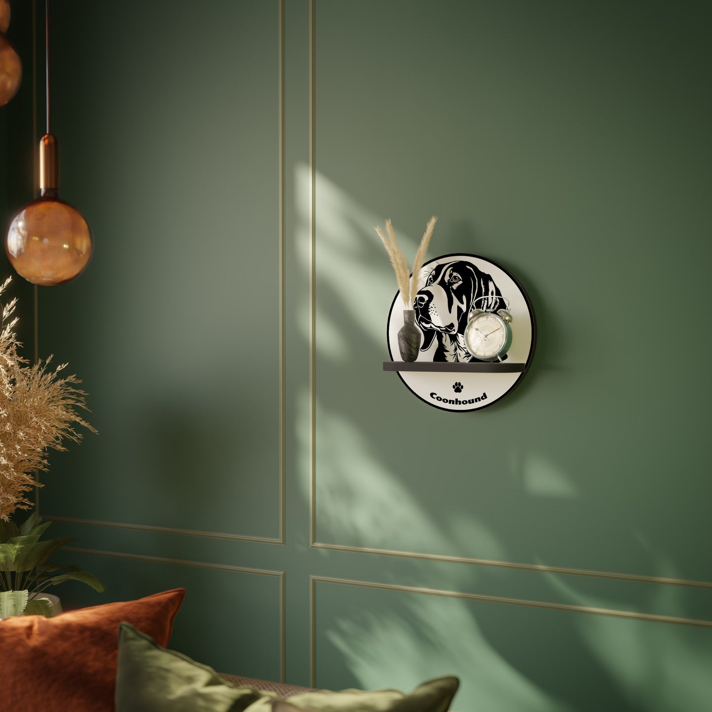 COONHOUND DOG Art Shelf