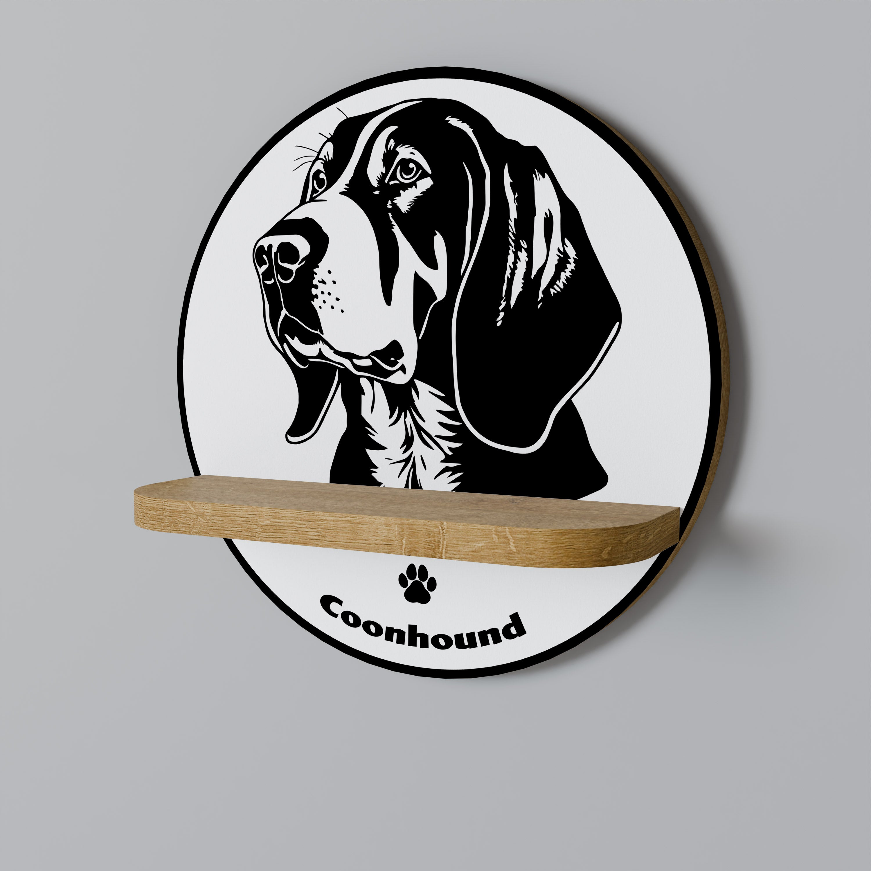 COONHOUND DOG Decorative Art Shelf