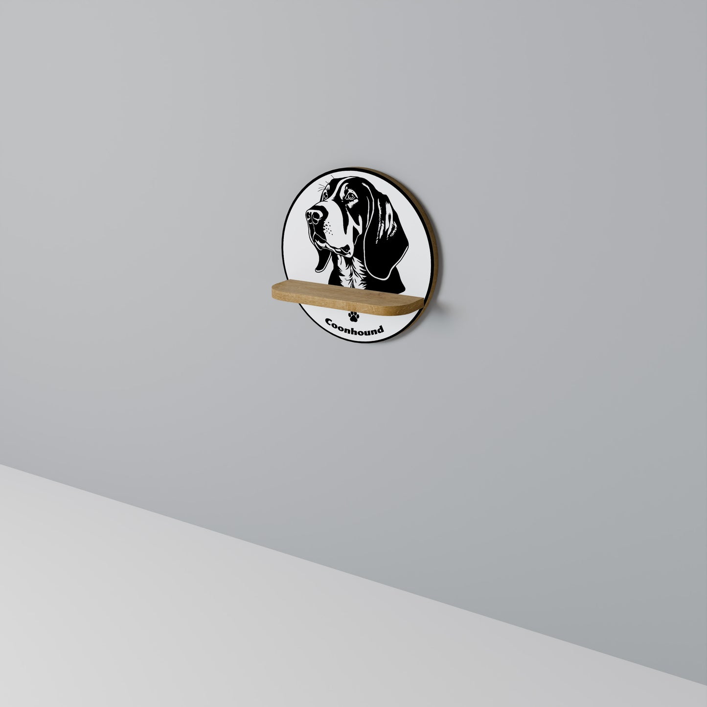 COONHOUND DOG Art Shelf