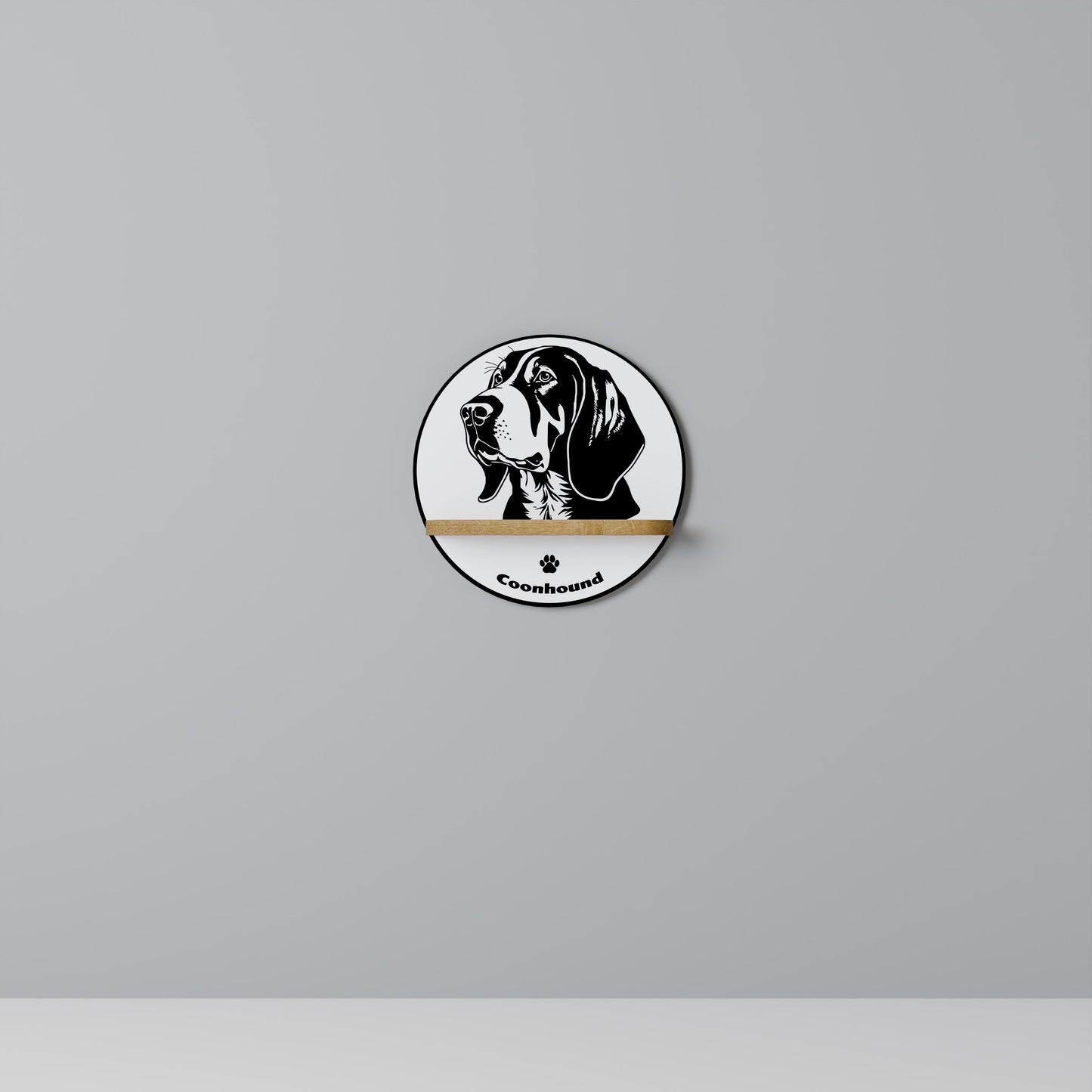 COONHOUND DOG Art Shelf