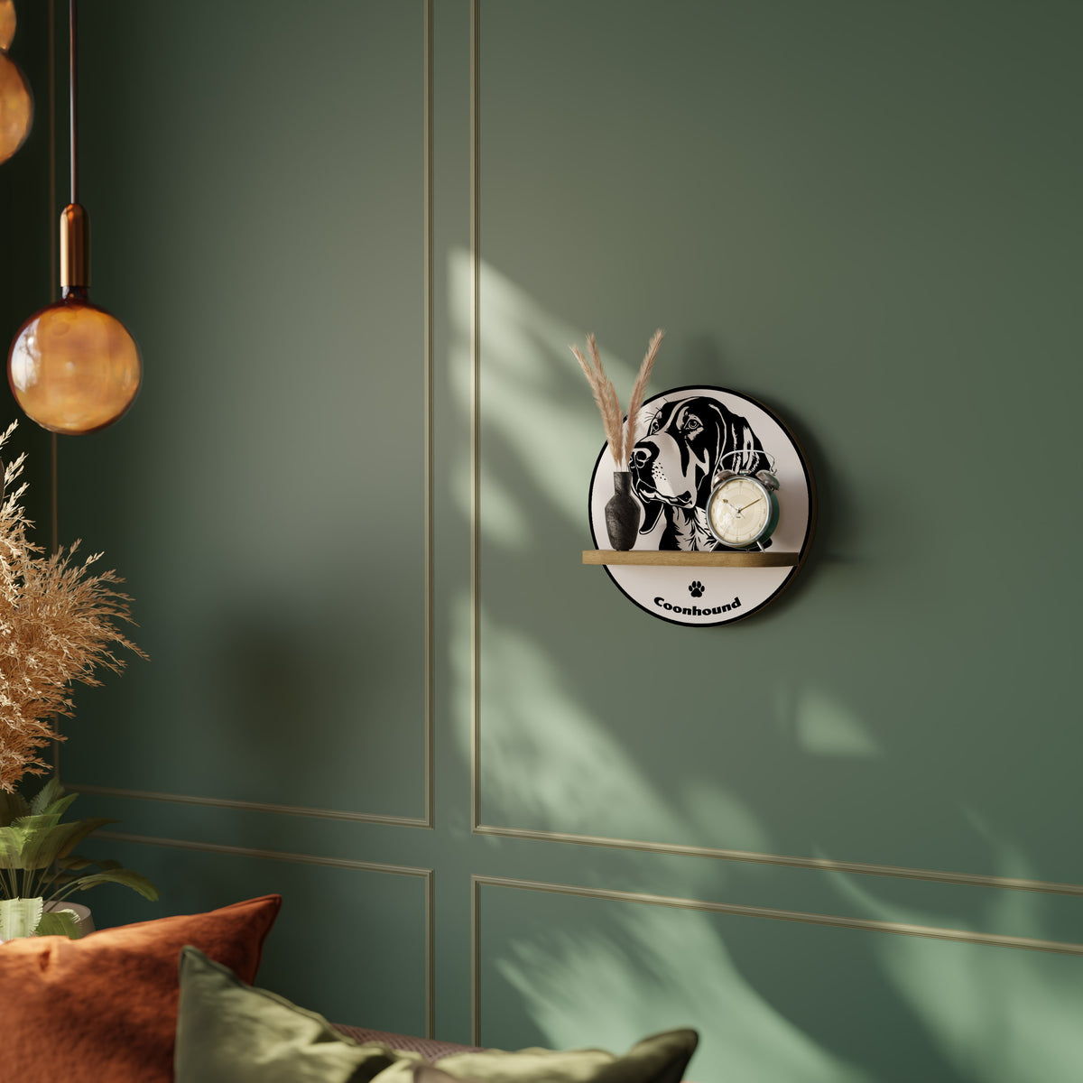 COONHOUND DOG Decorative Art Shelf