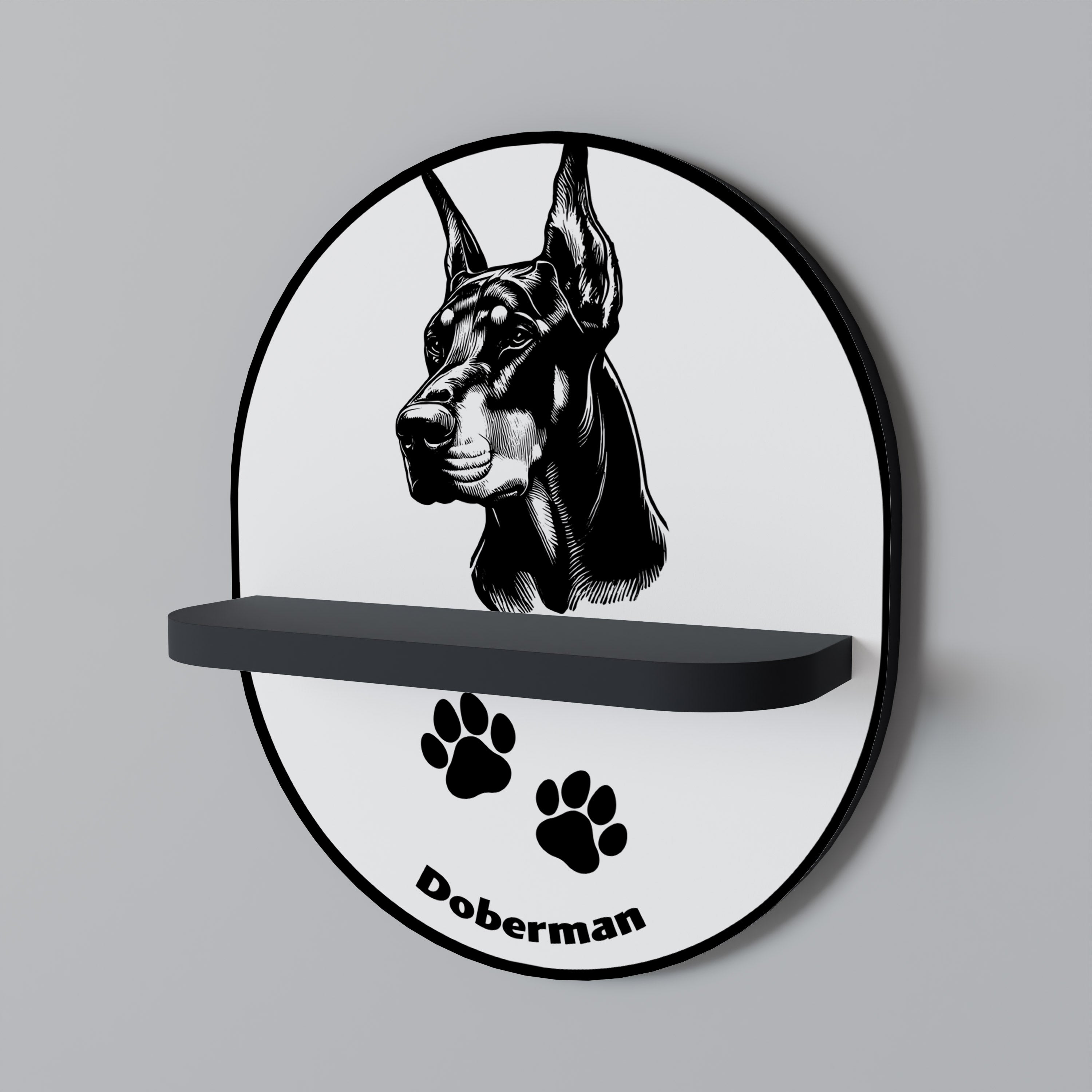 DOBERMAN DOG Decorative Art Shelf