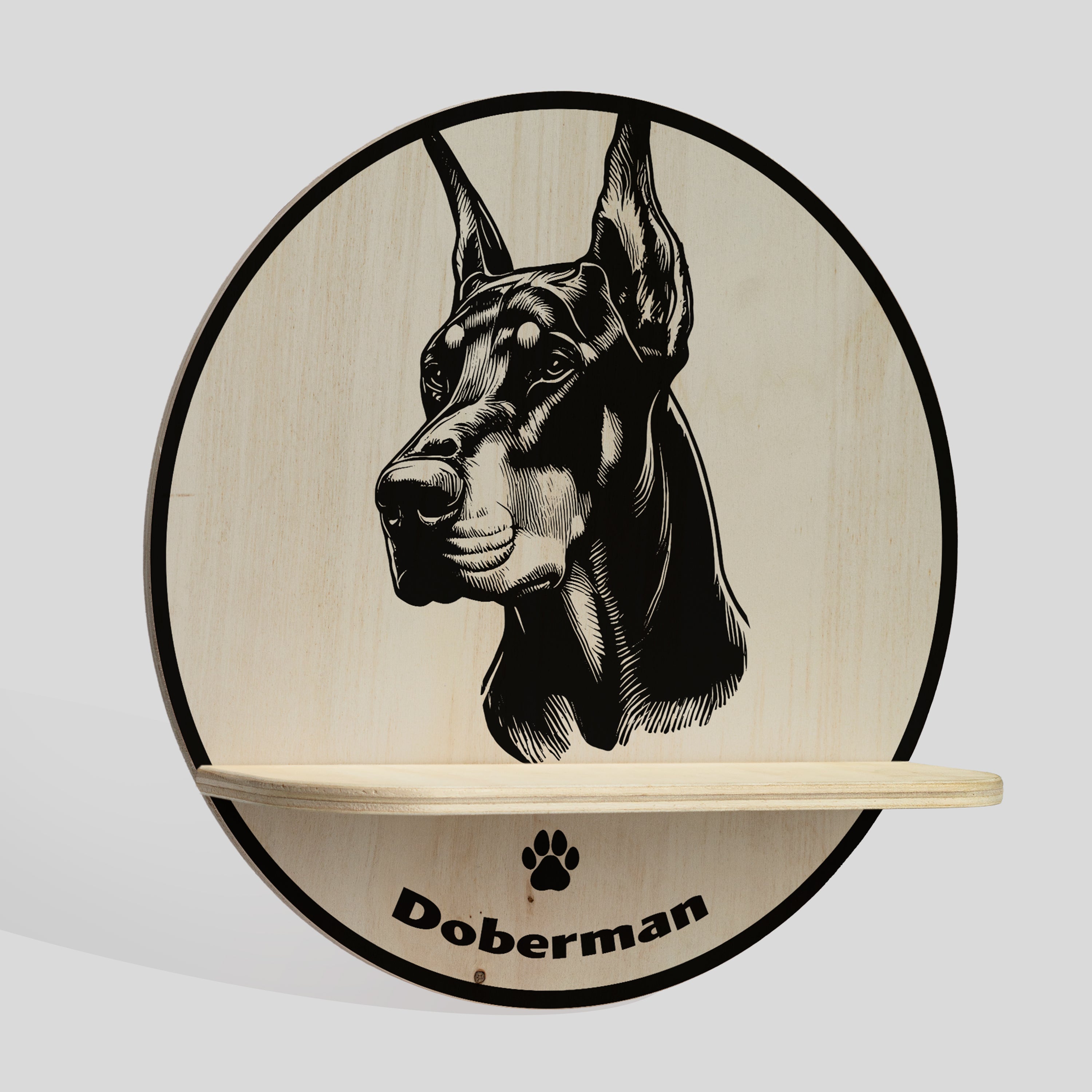 DOBERMAN DOG Półka okrągła