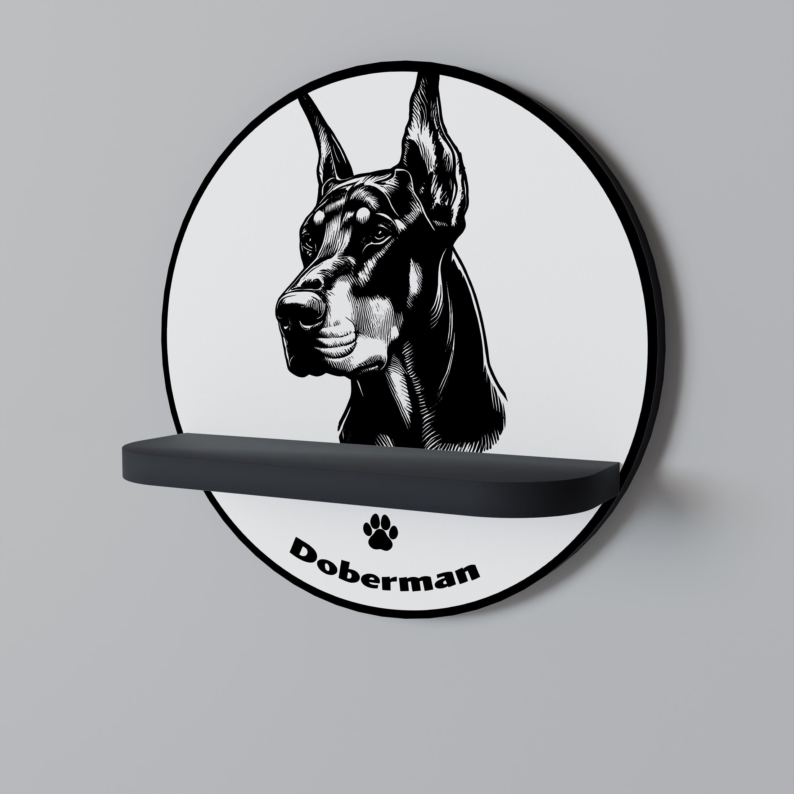DOBERMAN DOG Decorative Art Shelf