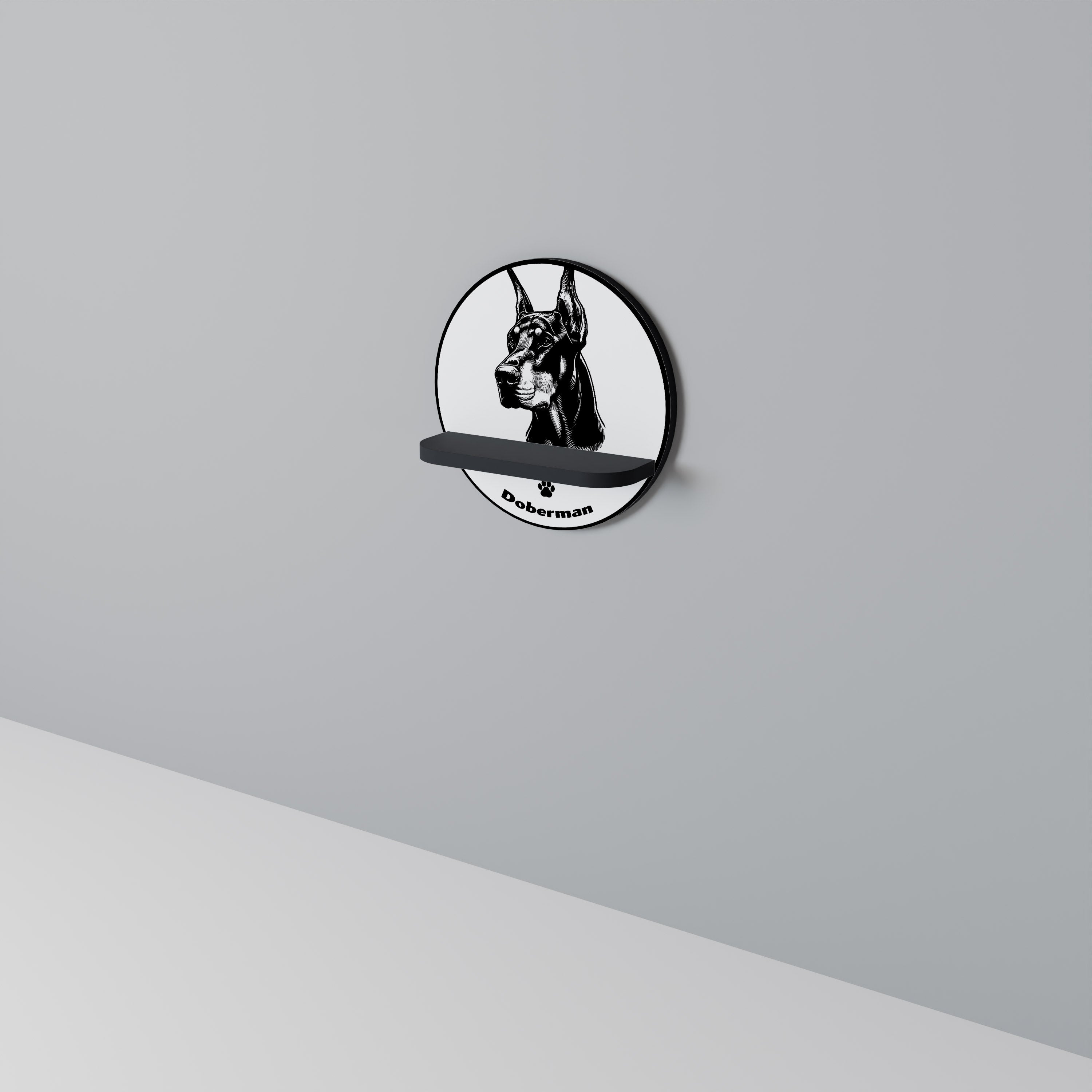 DOBERMAN DOG Art Shelf