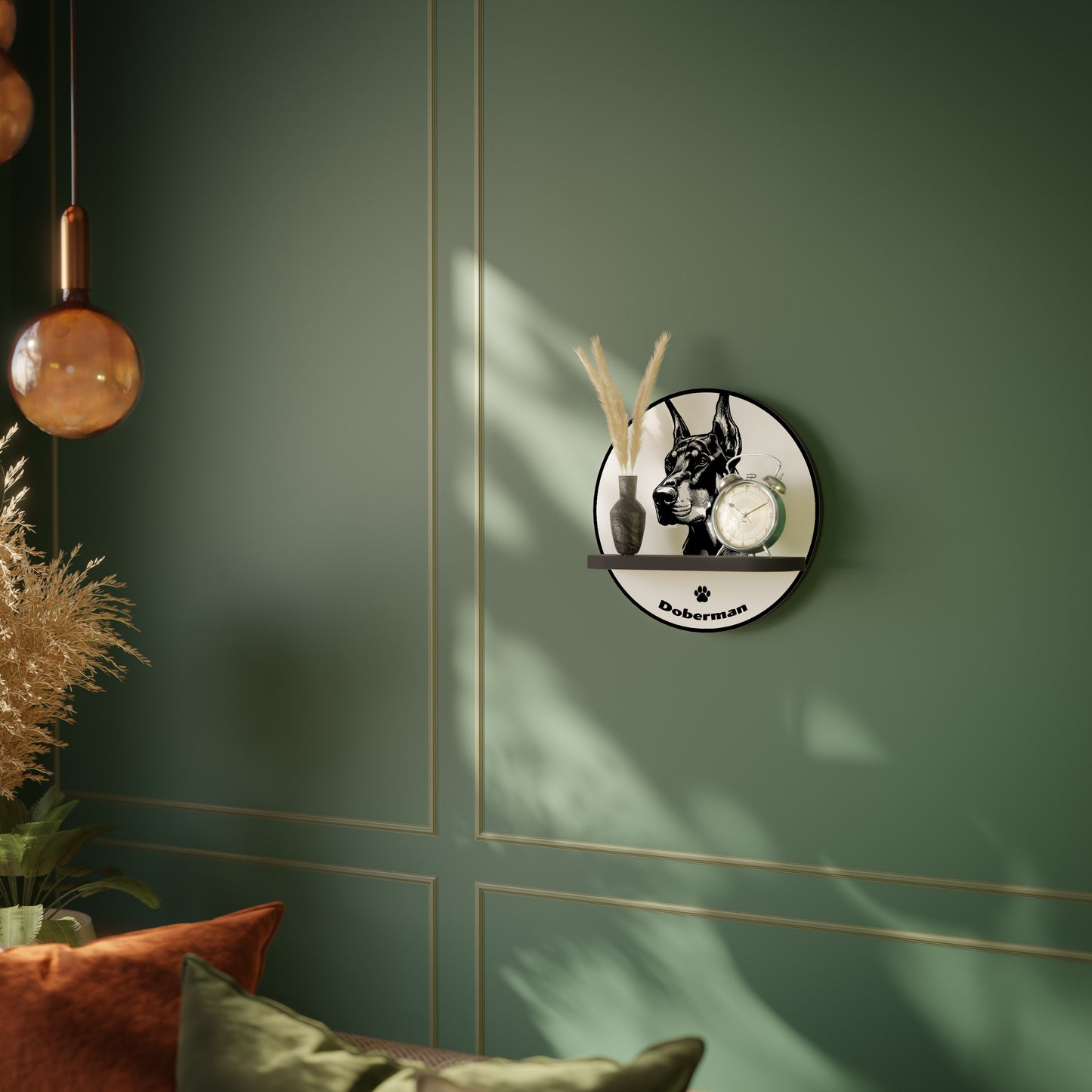 DOBERMAN DOG Art Shelf