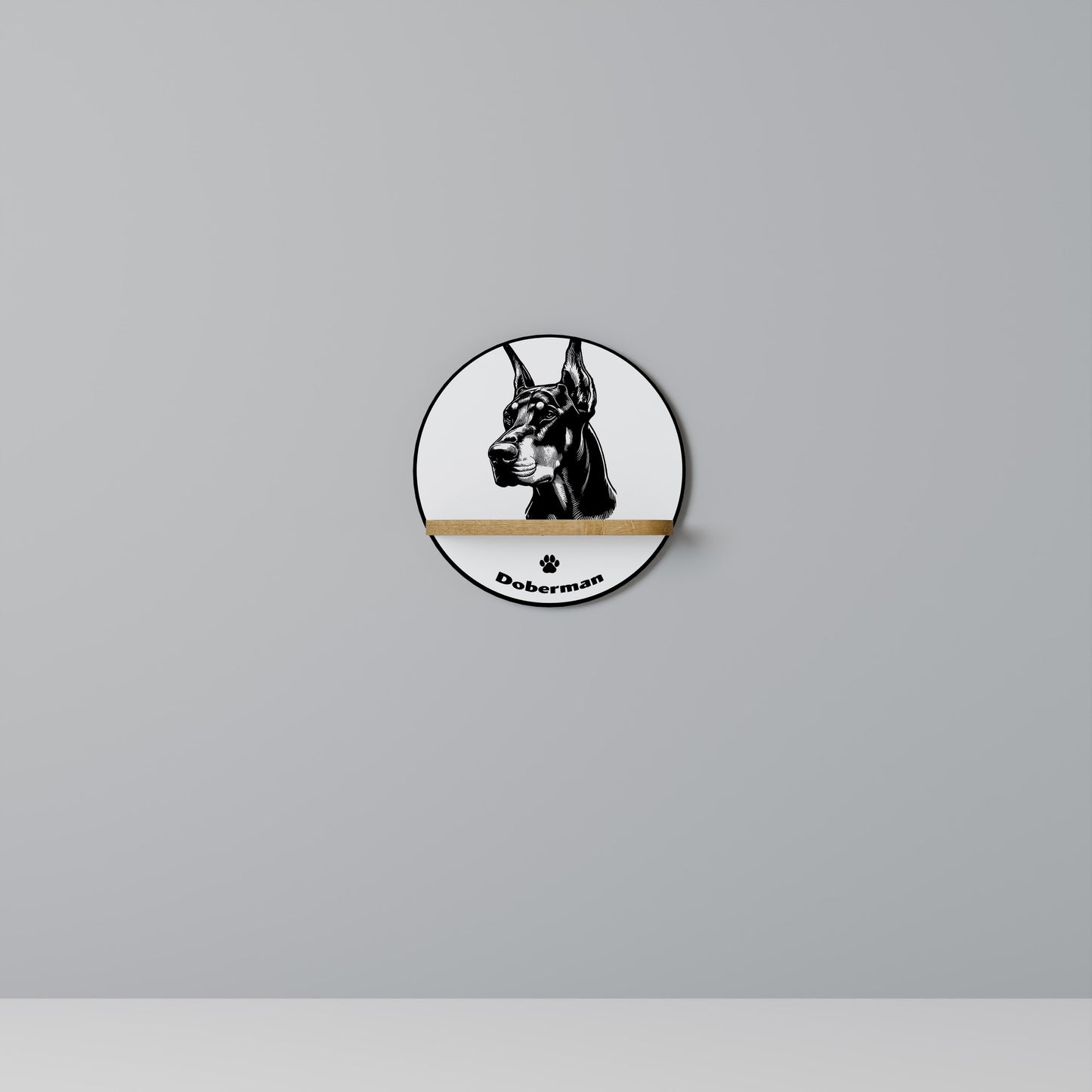DOBERMAN DOG Art Shelf