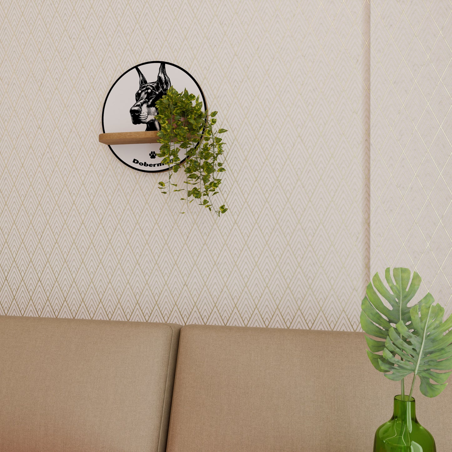 DOBERMAN DOG Art Shelf