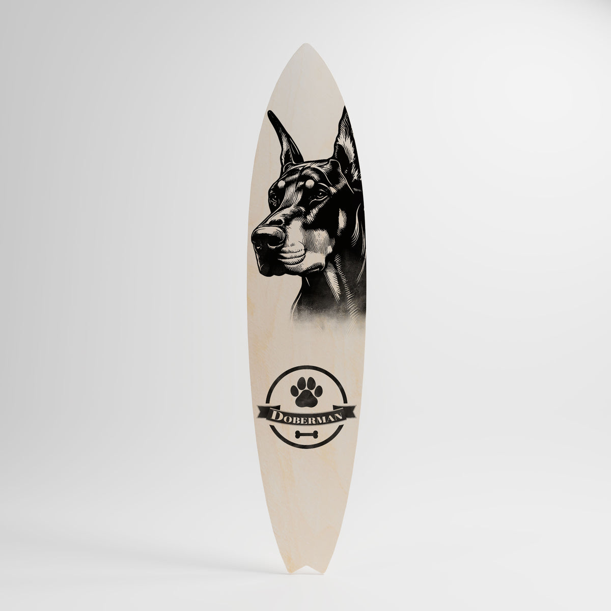 DOBERMAN DOG Deko-Surfboard