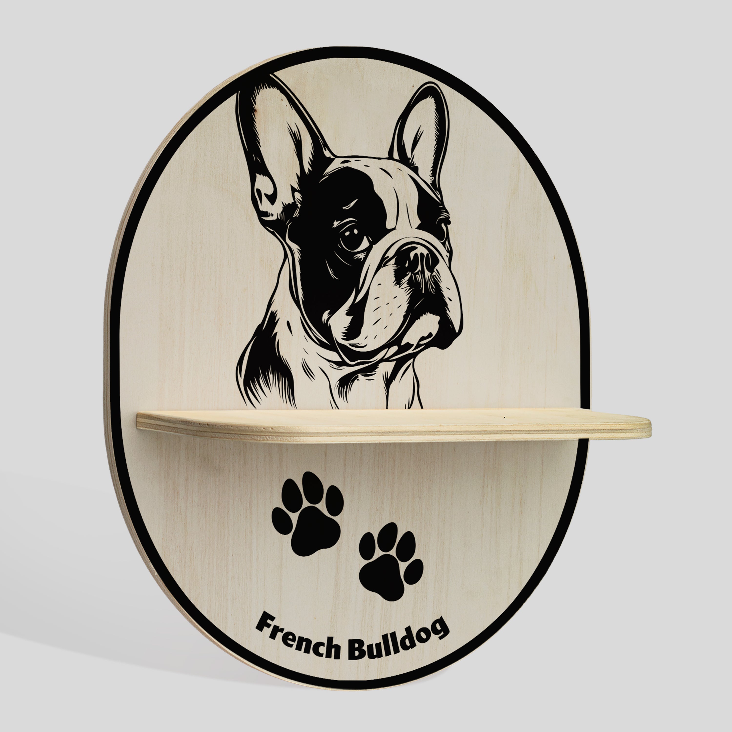 FRENCH BULLDOG Półka owalna