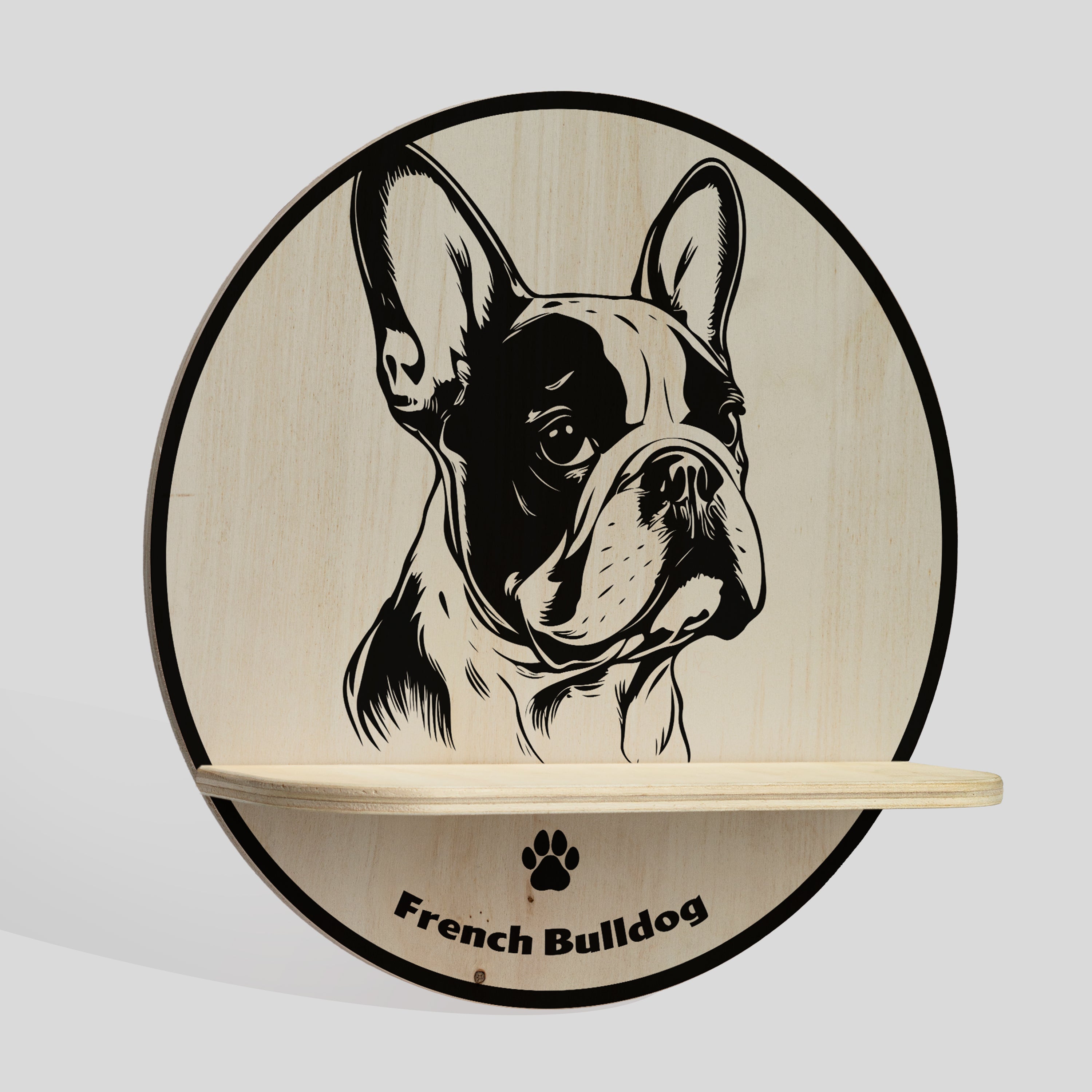 FRENCH BULLDOG Półka okrągła