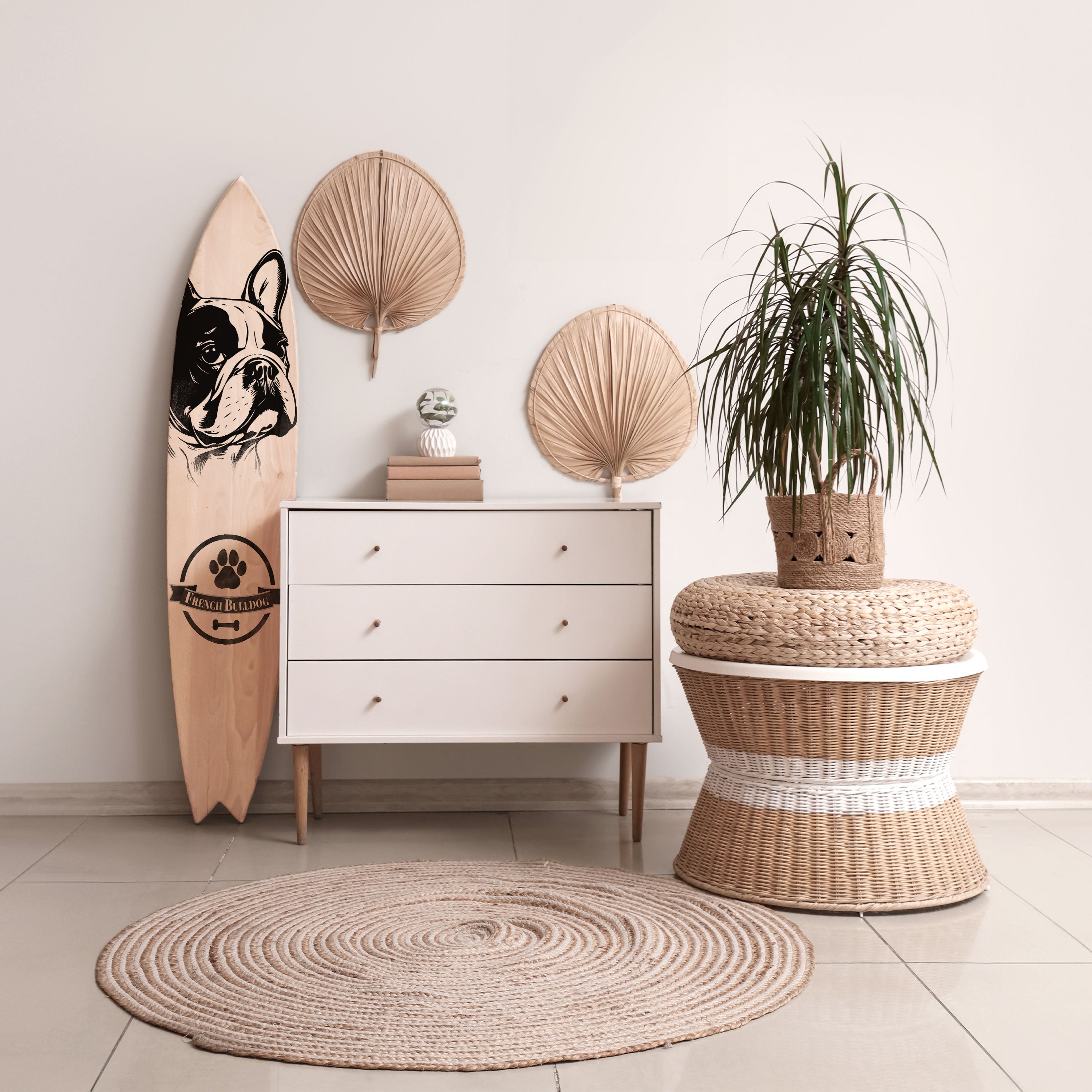FRENCH BULLDOG Surfboard Decorative Panel