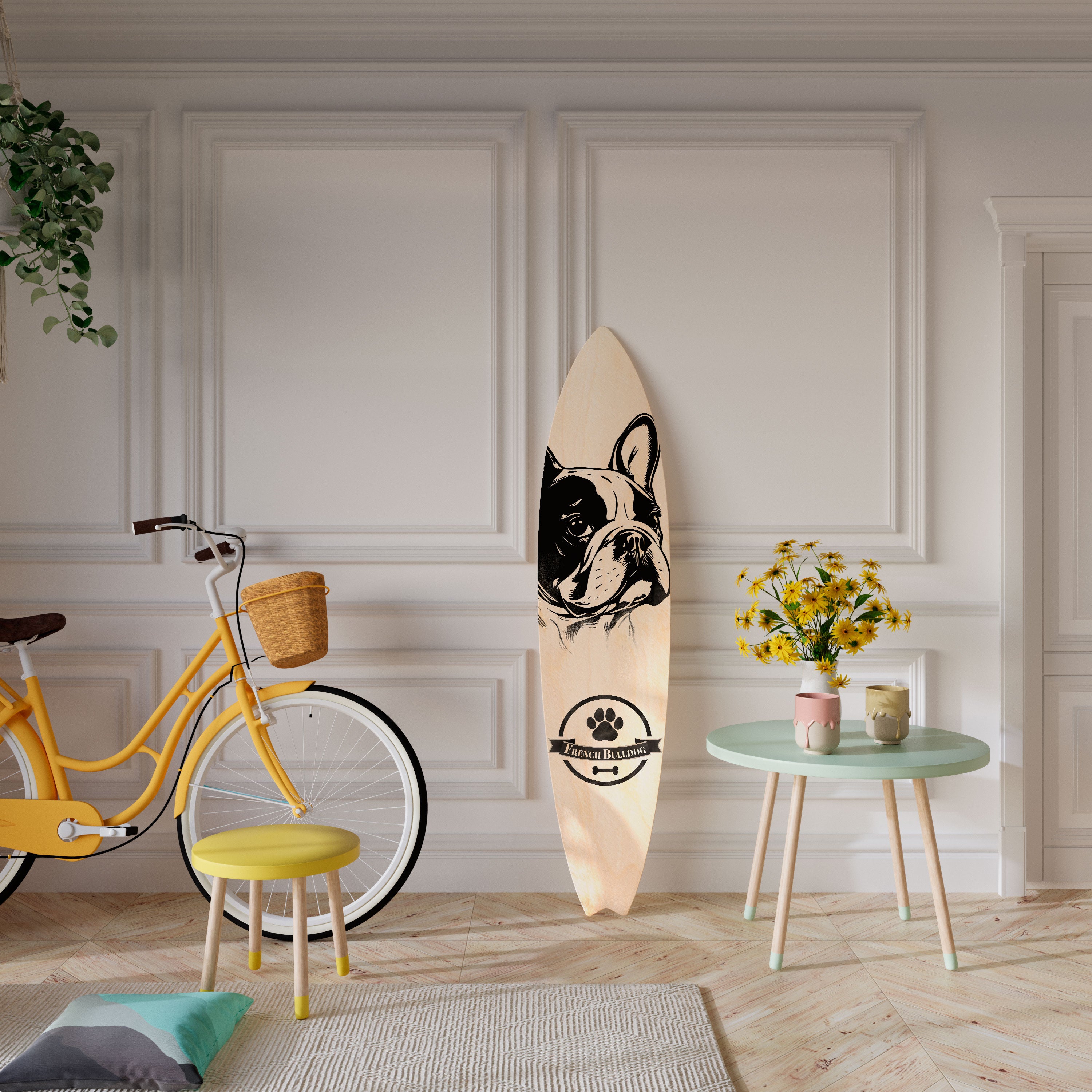 FRENCH BULLDOG Surfboard Decorative Panel