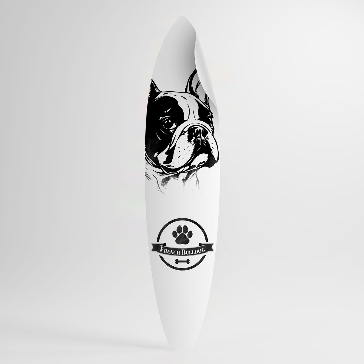 FRENCH BULLDOG Samolepka ve tvaru surfu