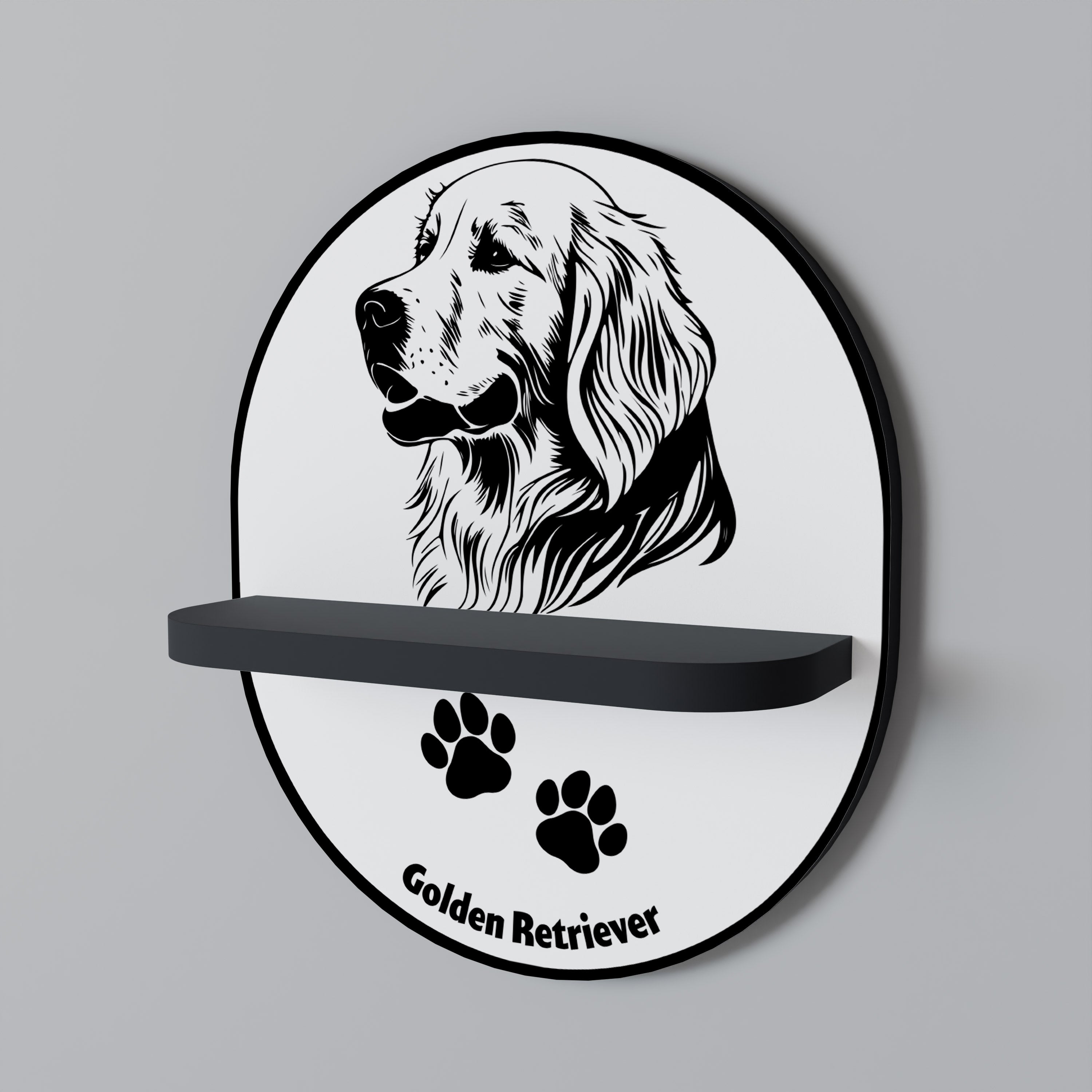 GOLDEN RETRIEVER Decorative Art Shelf