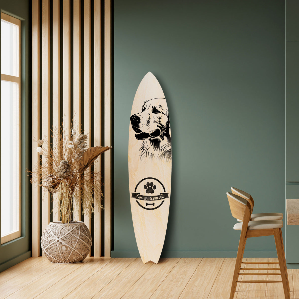 GOLDEN RETRIEVER Surfboard Decorative Panel