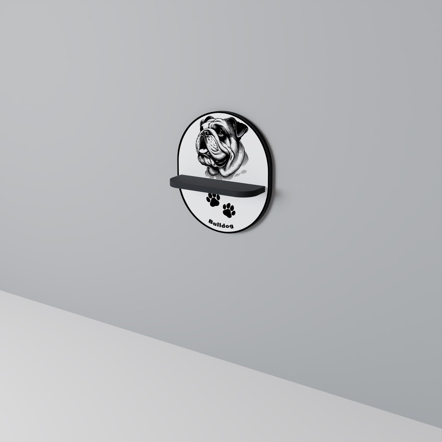 BULLDOG DOG Art Shelf
