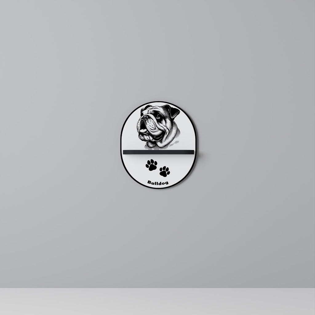 BULLDOG DOG Decorative Art Shelf