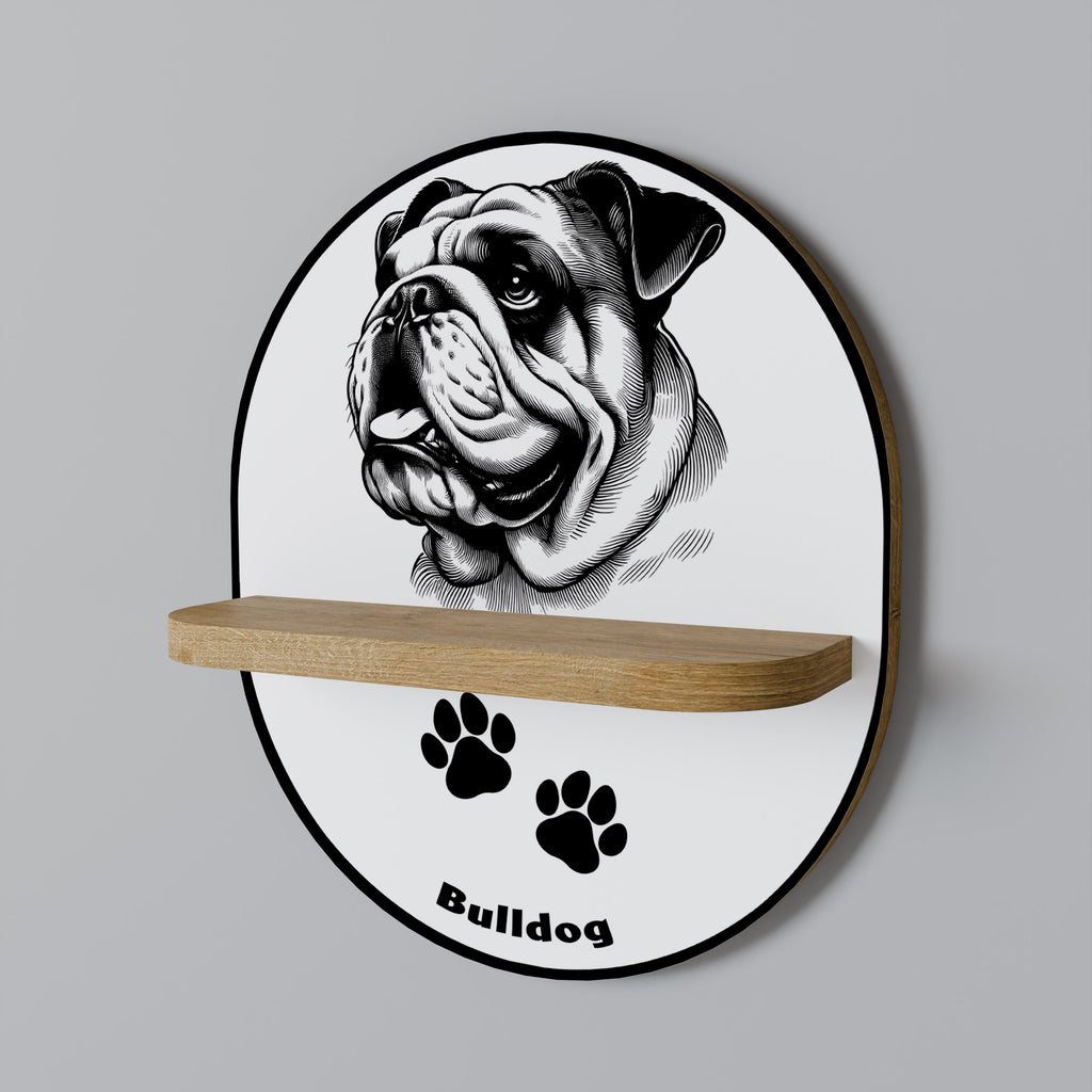 BULLDOG DOG Decorative Art Shelf