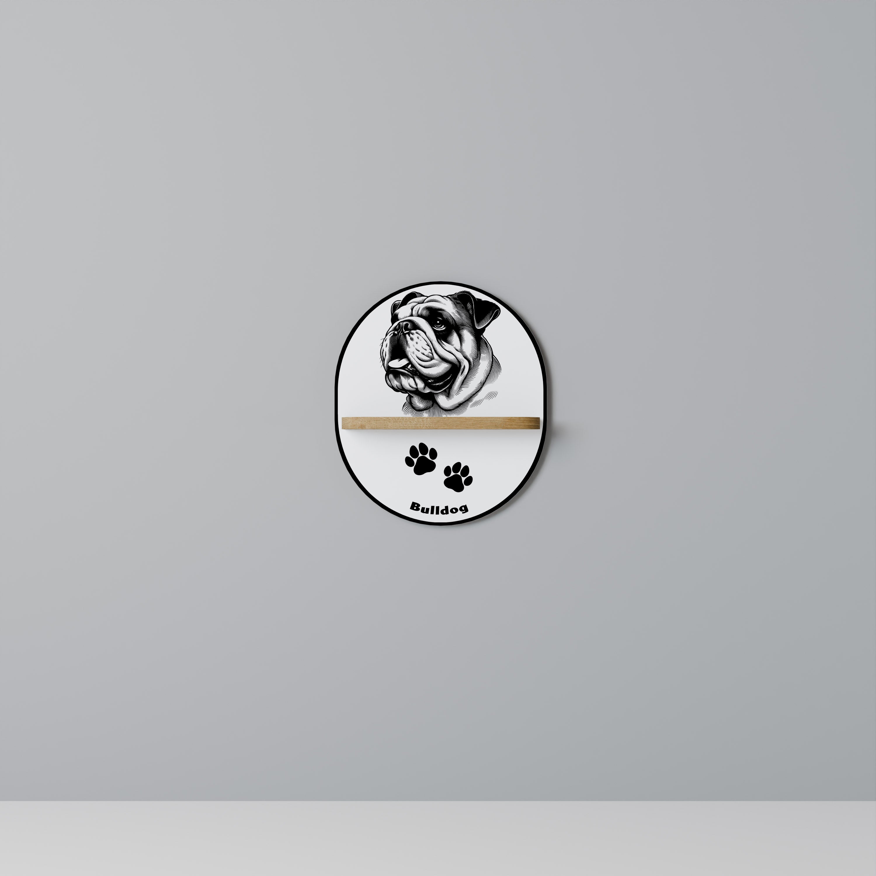 BULLDOG DOG Decorative Art Shelf