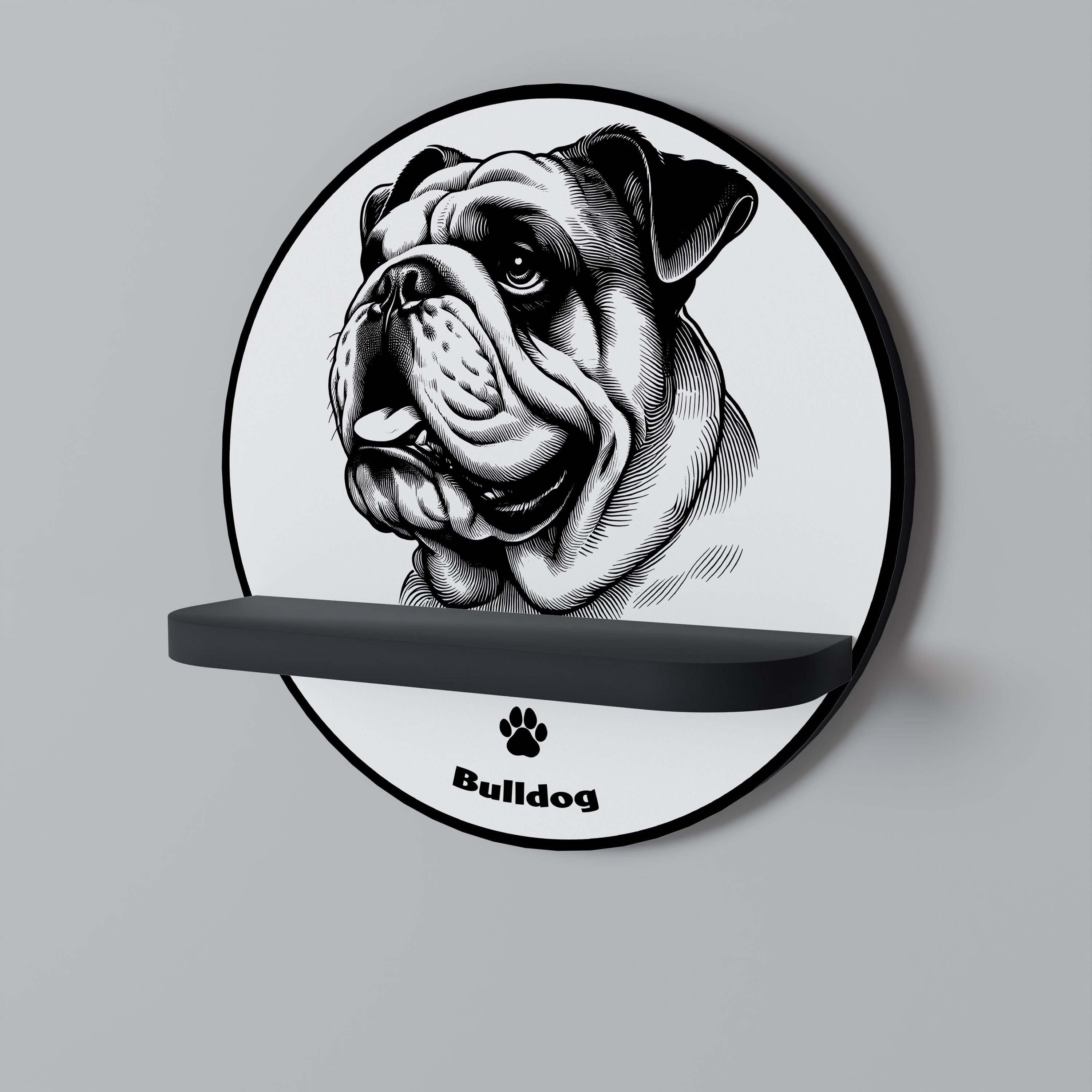 BULLDOG DOG Decorative Art Shelf