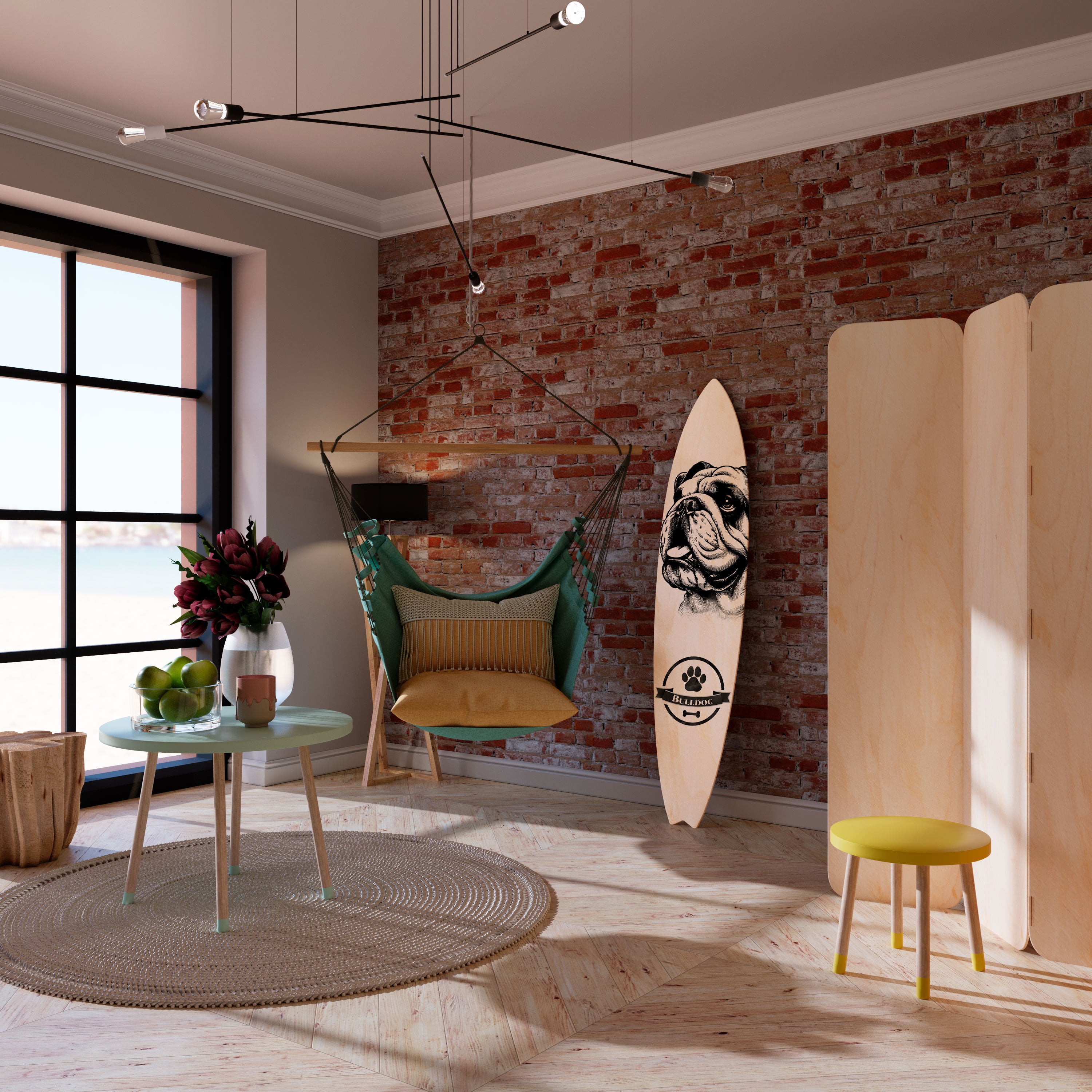 BULLDOG DOG Surfboard Decorative Panel