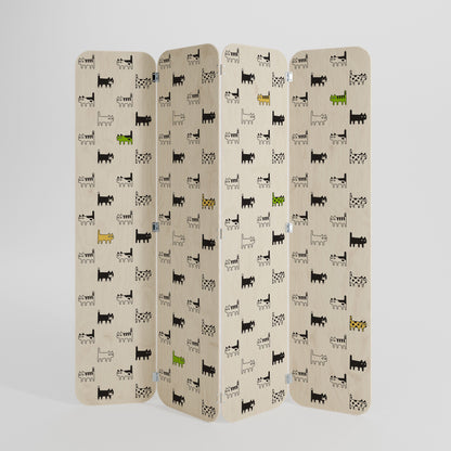 CATS COMPILATION 4-Panel Plywood Room Divider