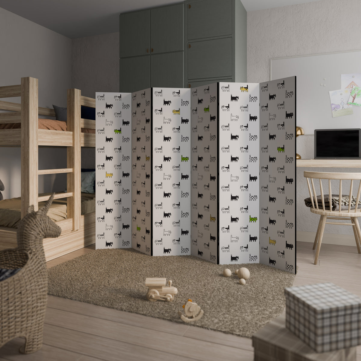 CATS COMPILATION 6-Panel Room Divider