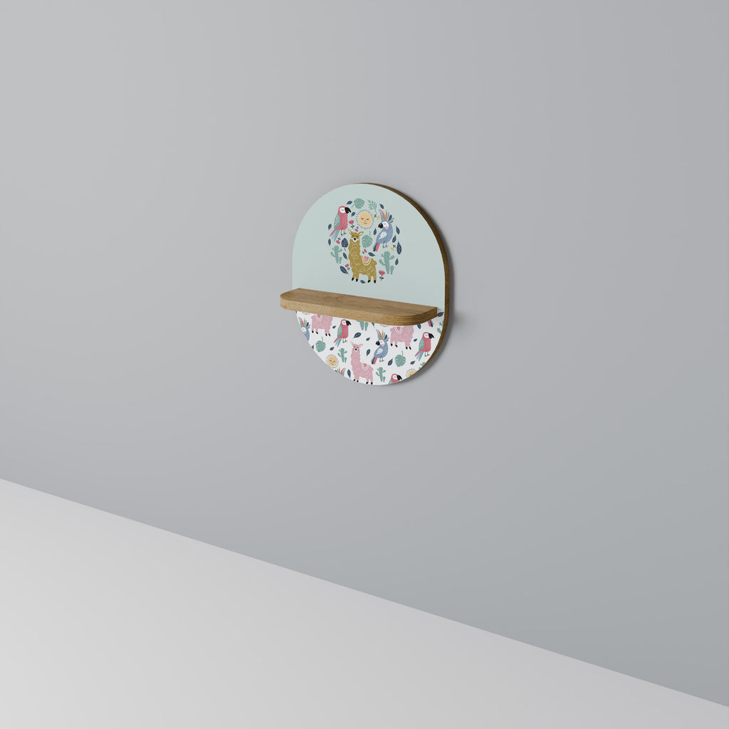 COLORFUL ALPACAS Decorative Art Shelf