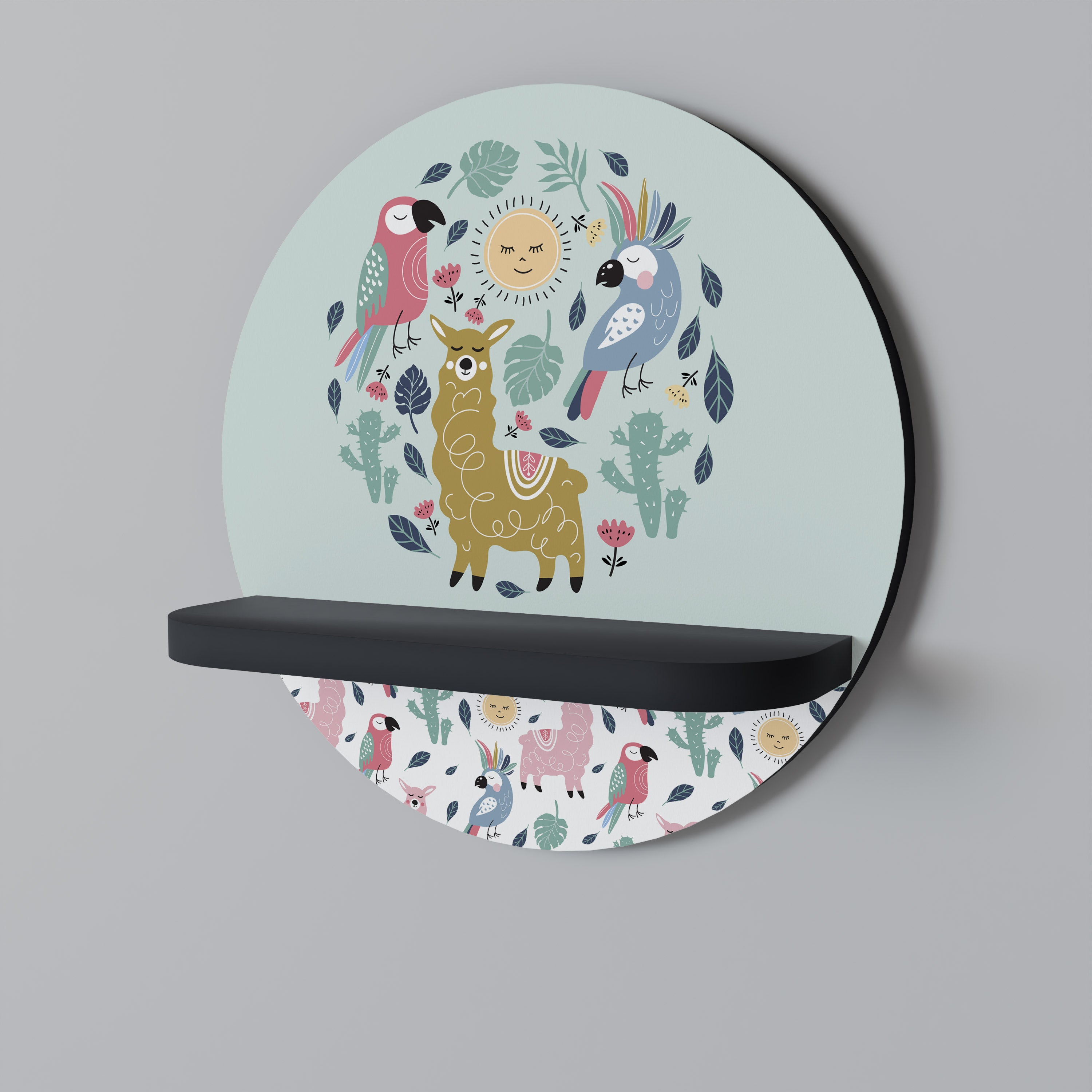 COLORFUL ALPACAS Decorative Art Shelf