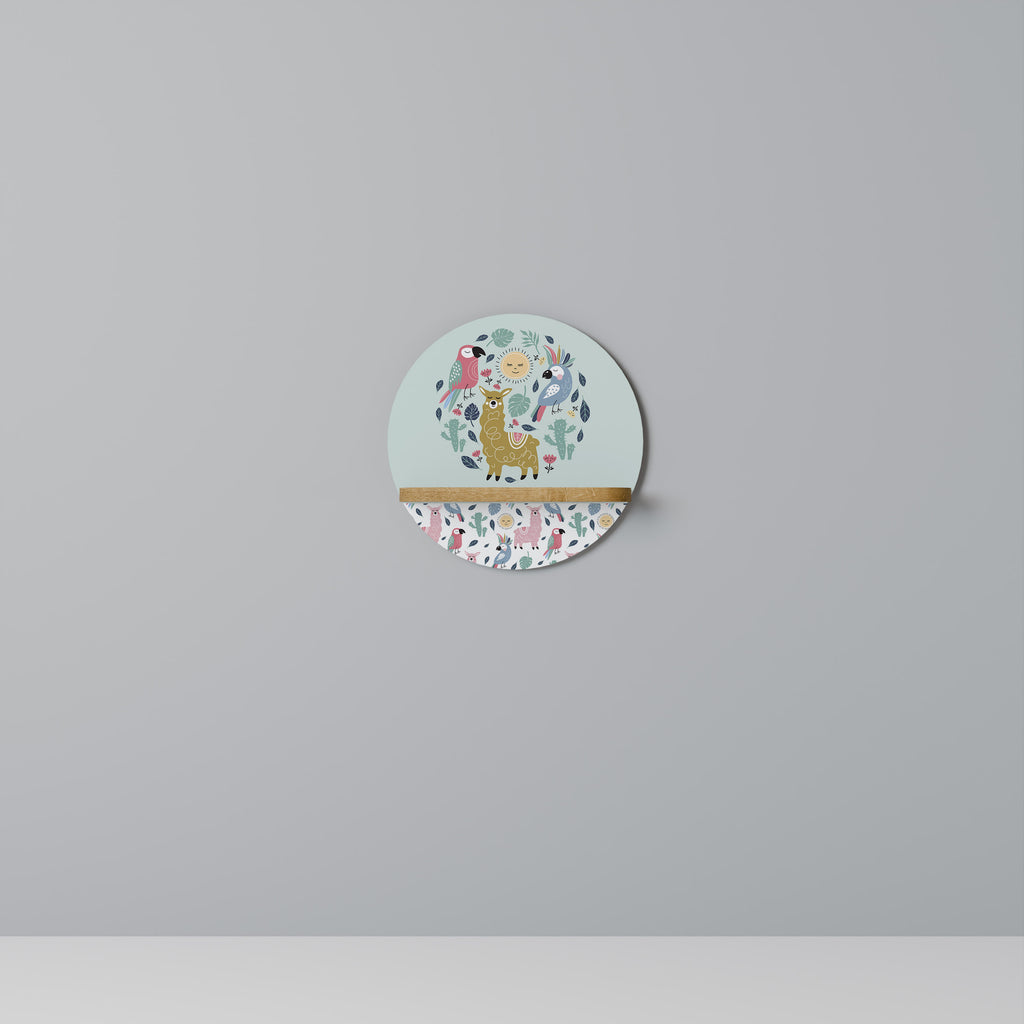 COLORFUL ALPACAS Decorative Art Shelf