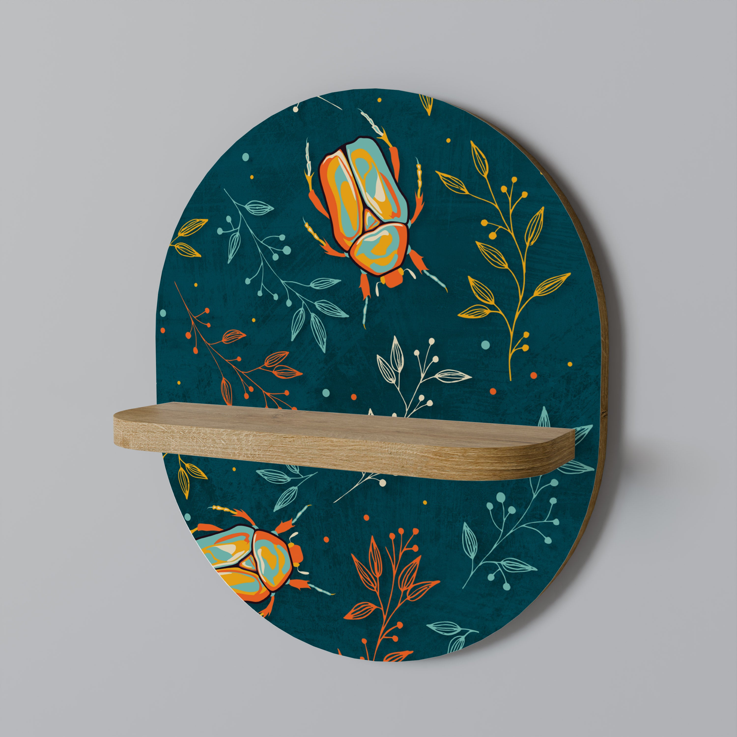 AUTUMN INSECTS Decorative Art Shelf