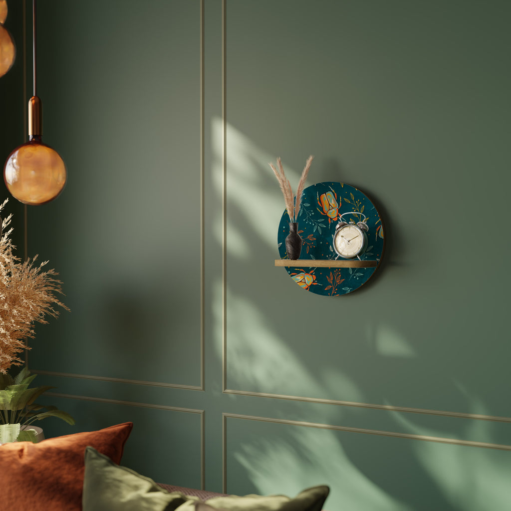 AUTUMN INSECTS Decorative Art Shelf