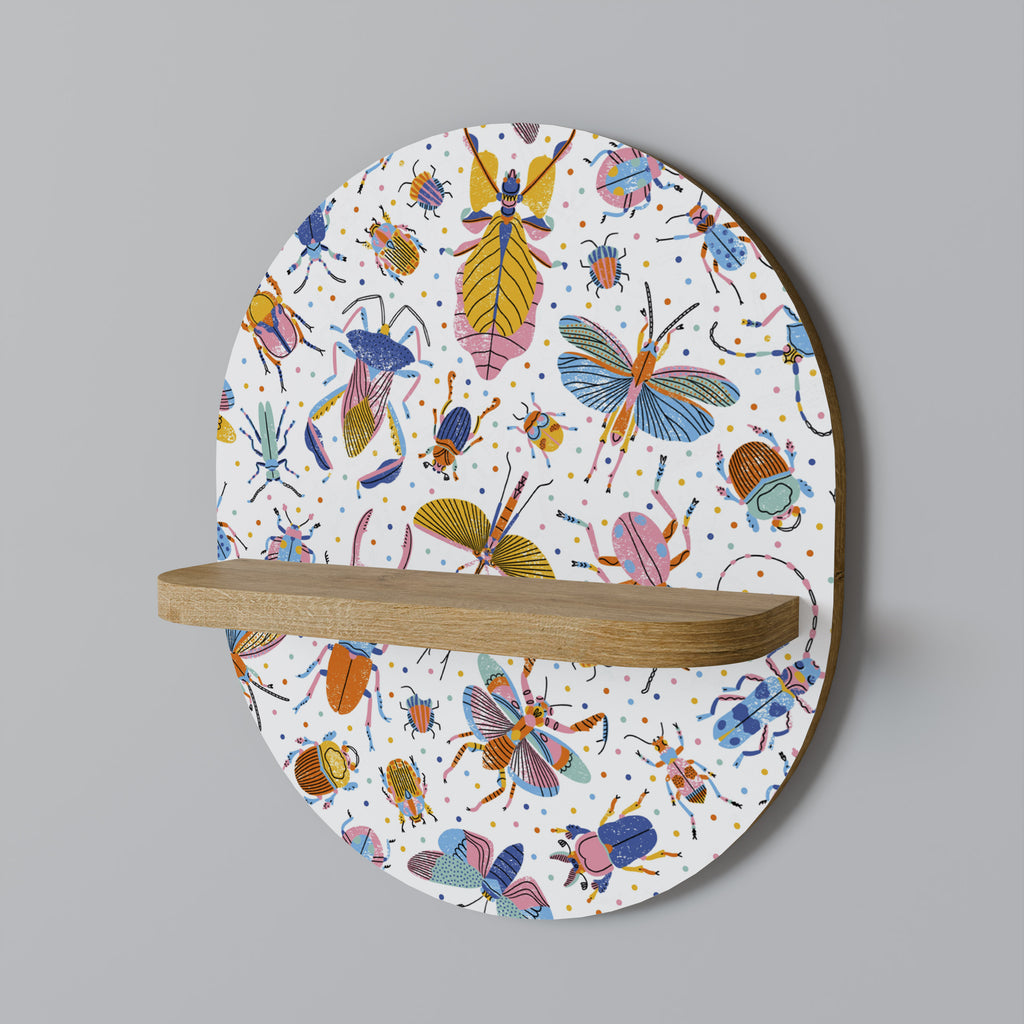 COLORFUL INSECTS Decorative Art Shelf