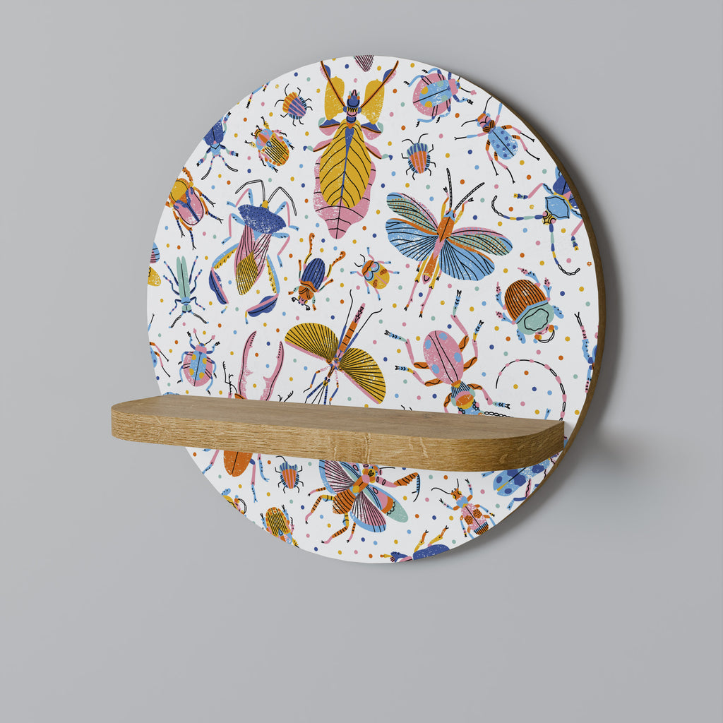COLORFUL INSECTS Decorative Art Shelf