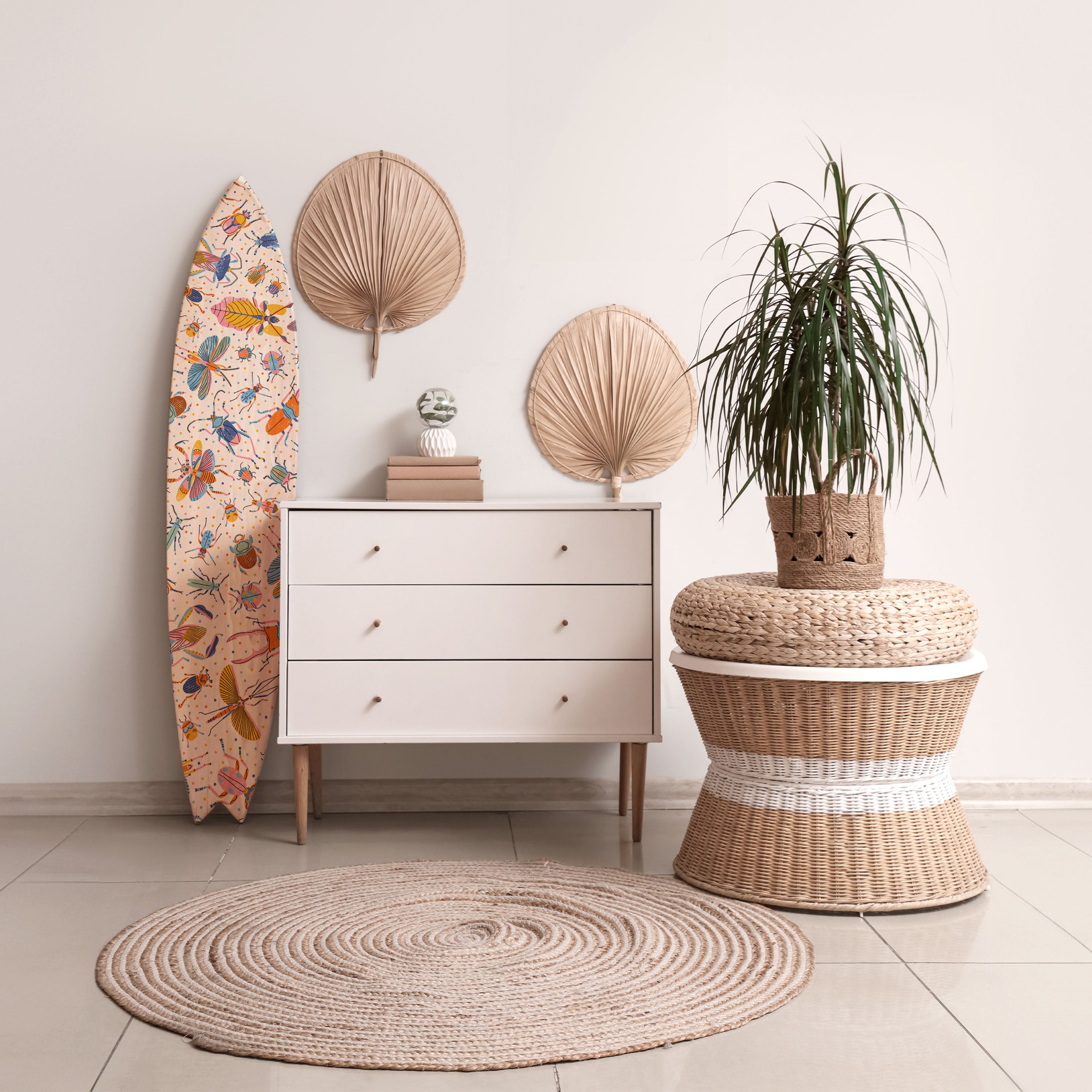 COLORFUL INSECTS Surfboard Decorative Panel