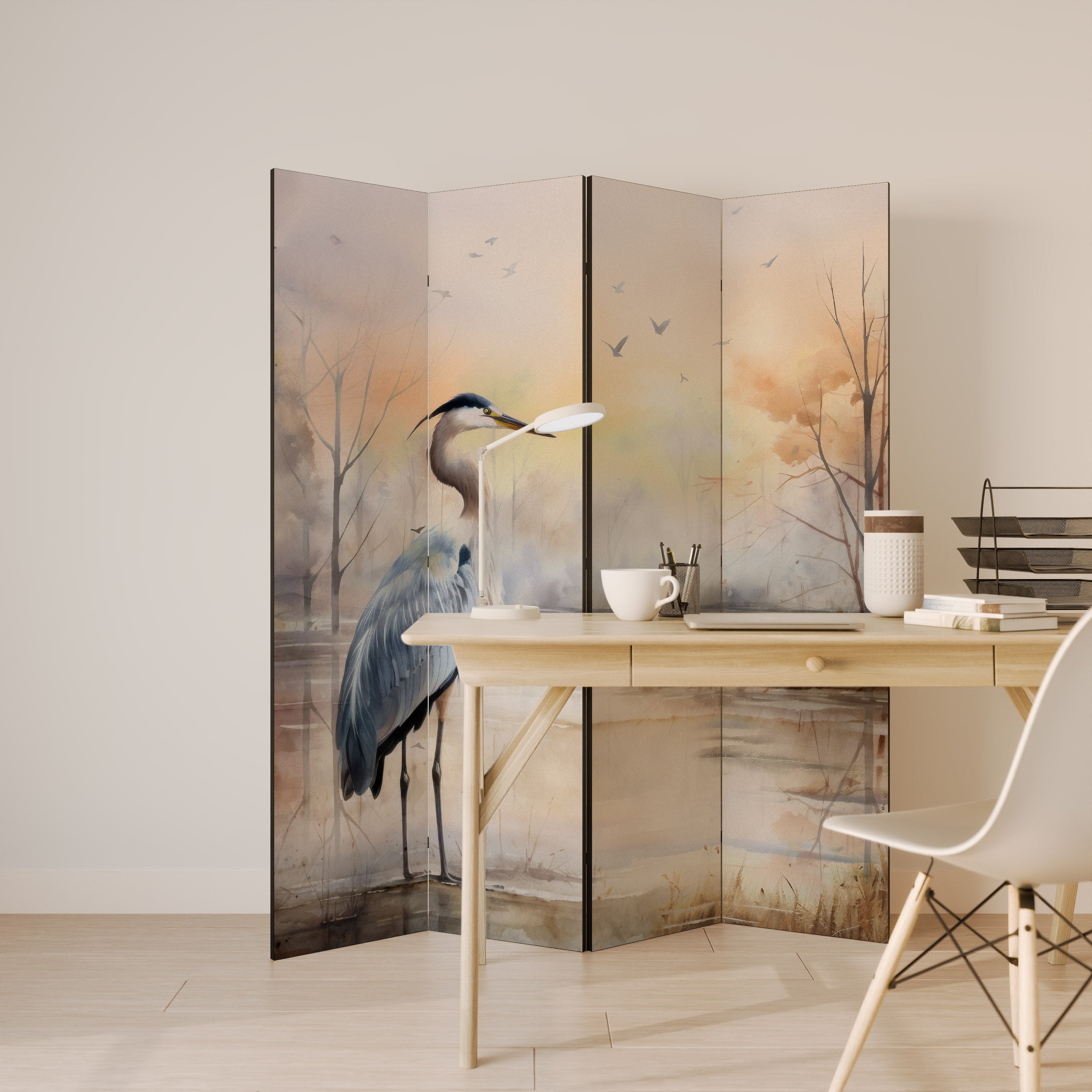 HERON DAYDREAM Biombo de 4 Painéis