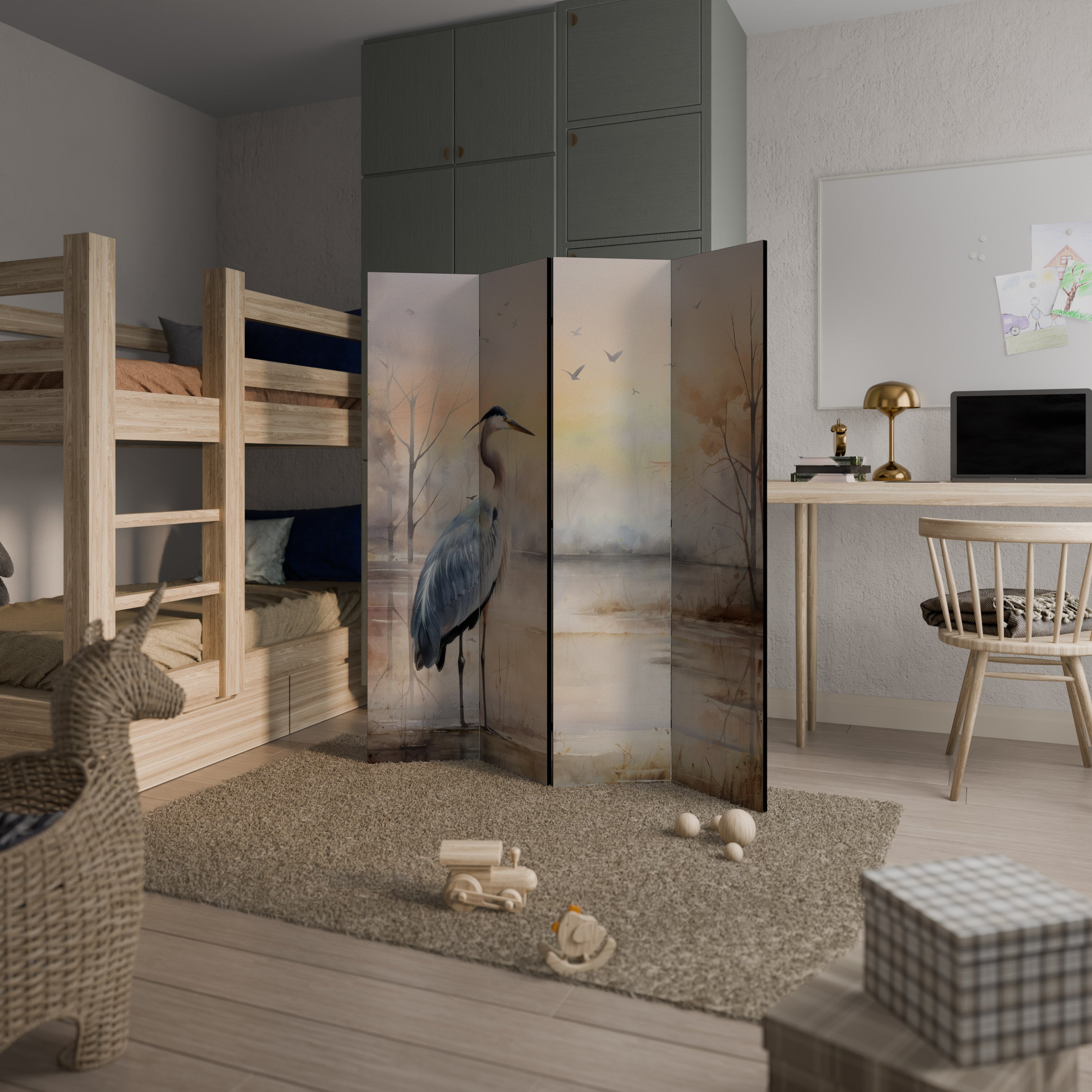 HERON DAYDREAM Biombo de 4 Painéis