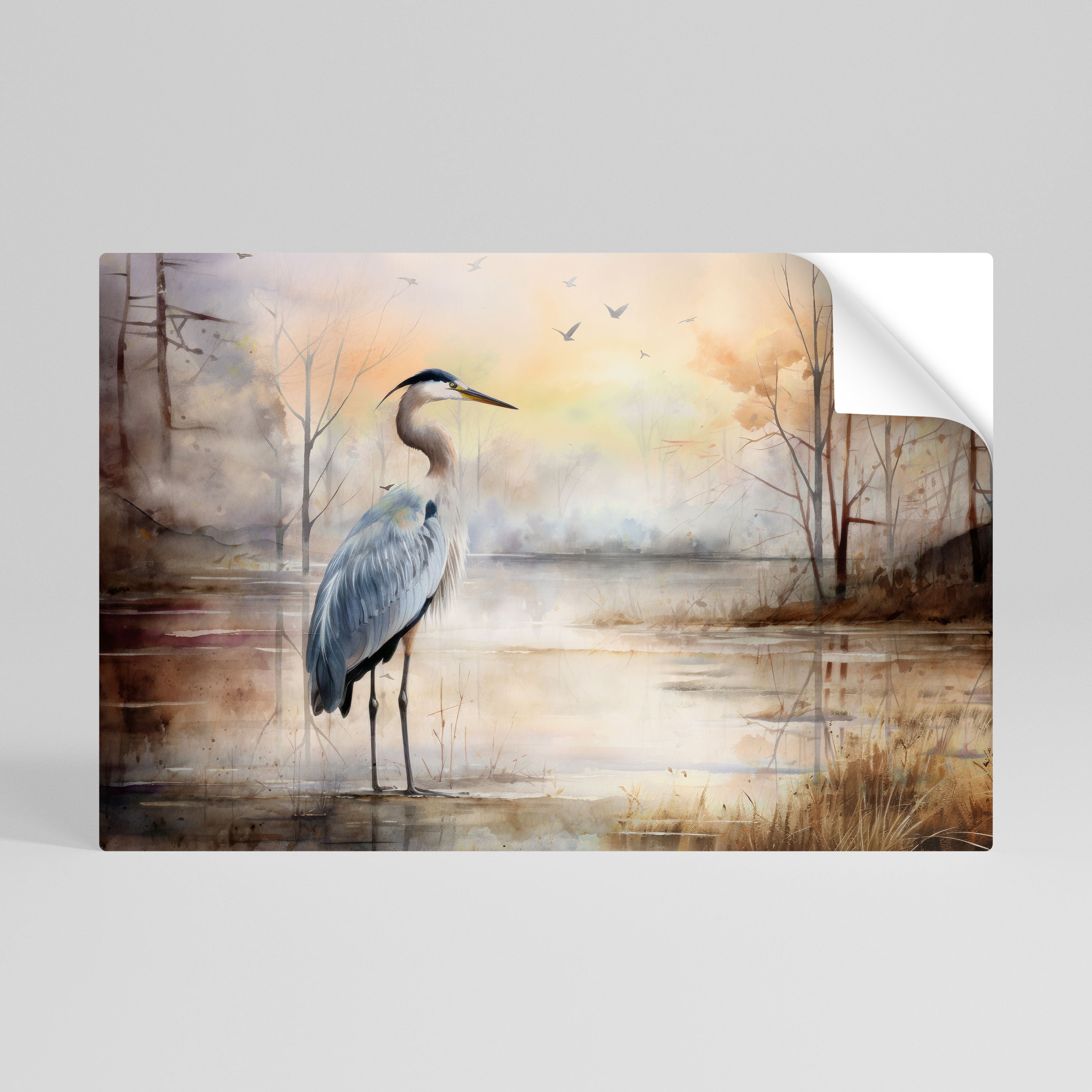 HERON DAYDREAM Selbstklebendes Horizontal-Poster