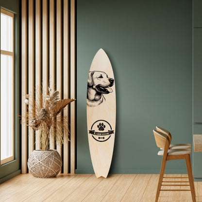LABRADOR DOG Painel Decorativo Prancha de Surf