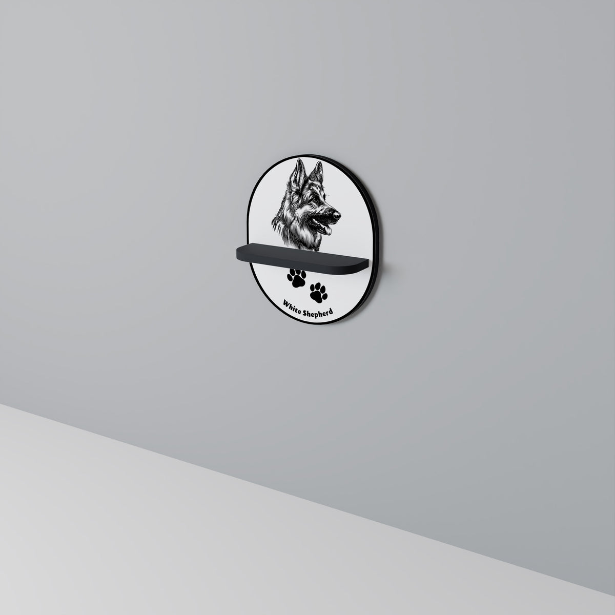 WHITE SHEPHERD DOG Estante Artístico