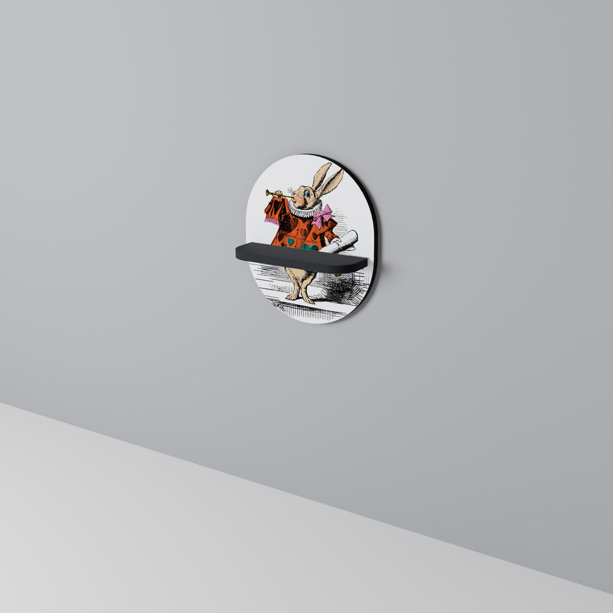 COLORFUL WHITE RABBIT Decorative Art Shelf