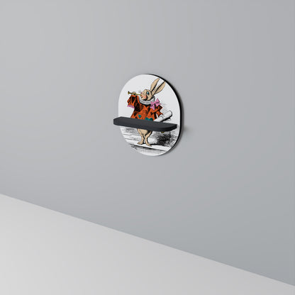 COLORFUL WHITE RABBIT Decorative Art Shelf