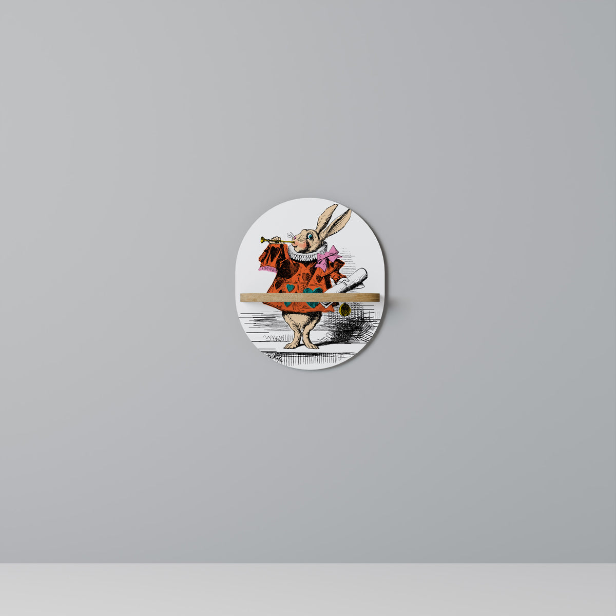 COLORFUL WHITE RABBIT Decorative Art Shelf
