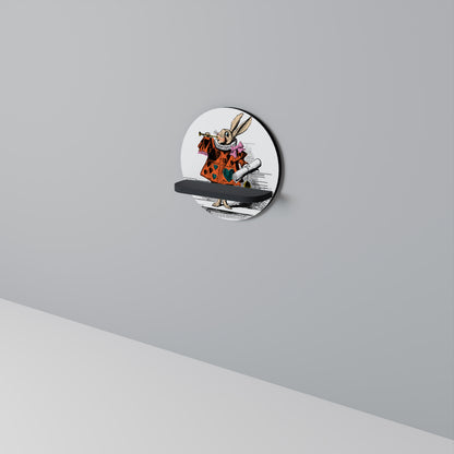 COLORFUL WHITE RABBIT Decorative Art Shelf